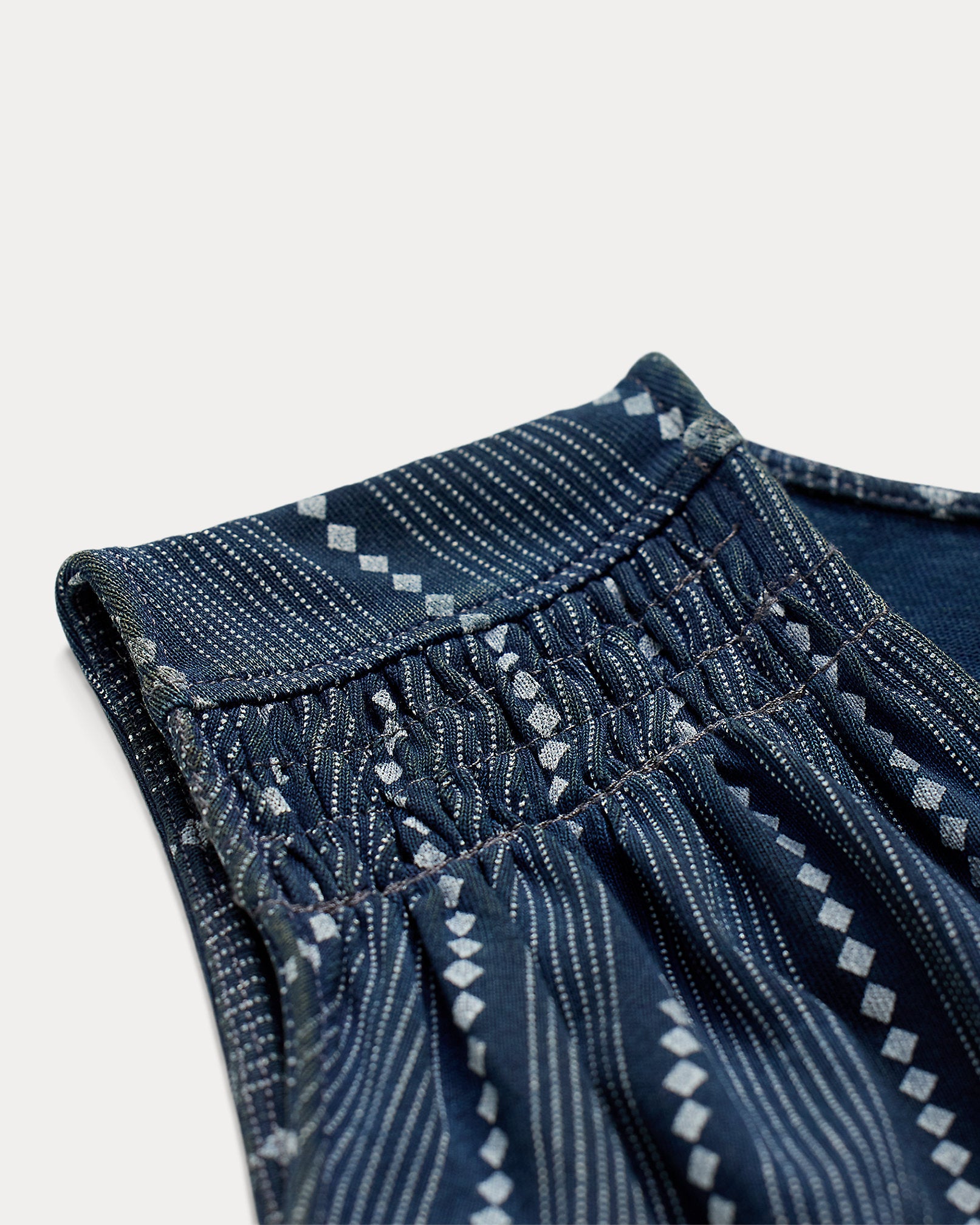 RRL Indigo Print Jersey Jumpsuit