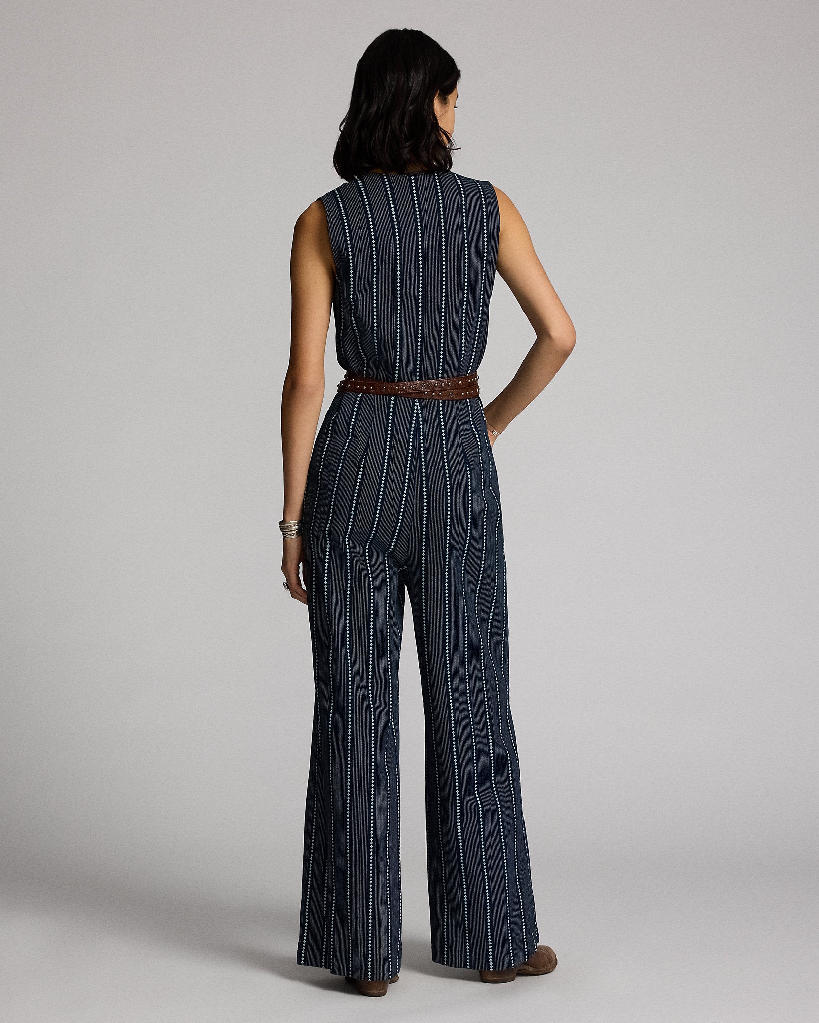 RRL Indigo Print Jersey Jumpsuit