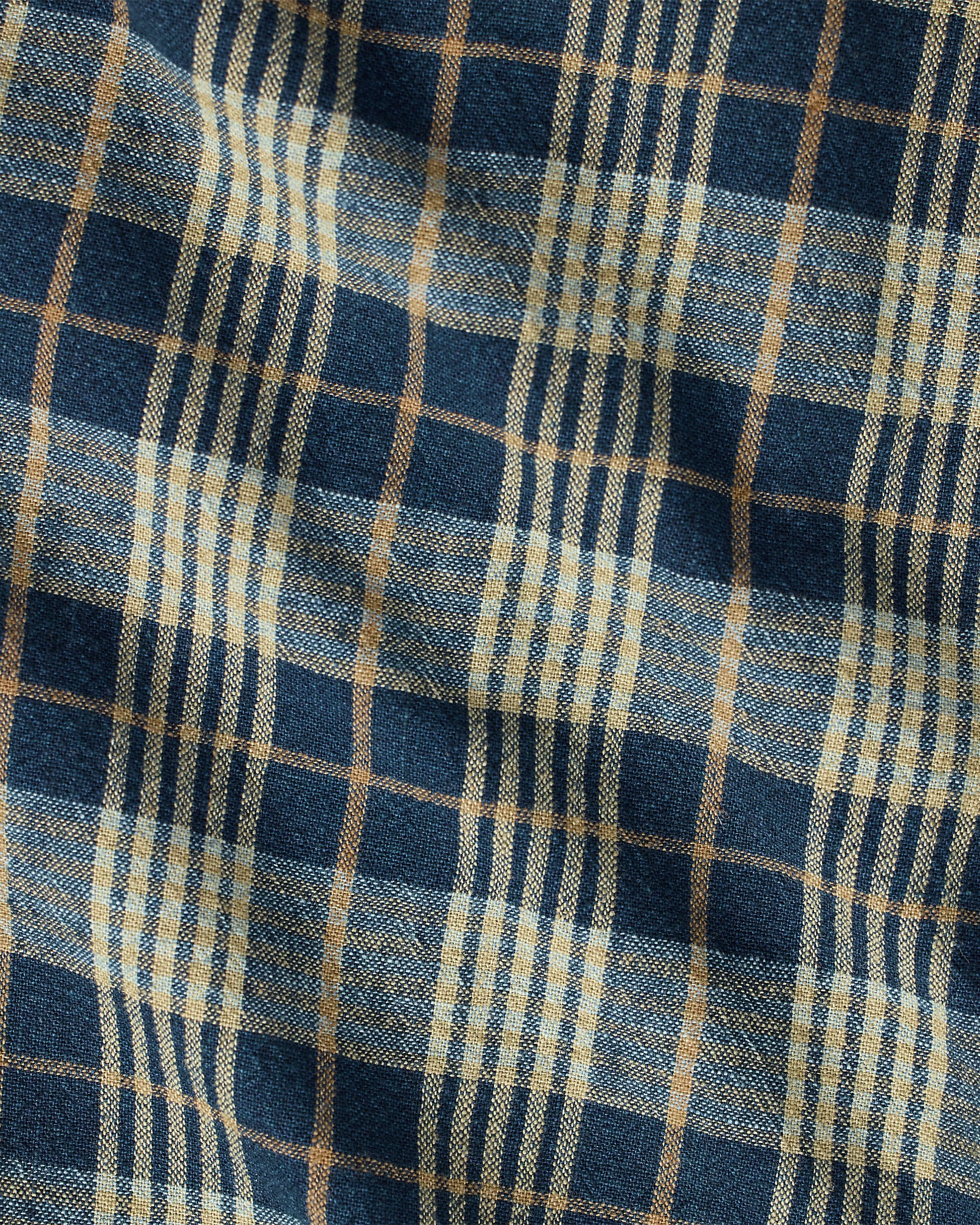RRL Indigo Plaid Cotton-Linen Work Jacket