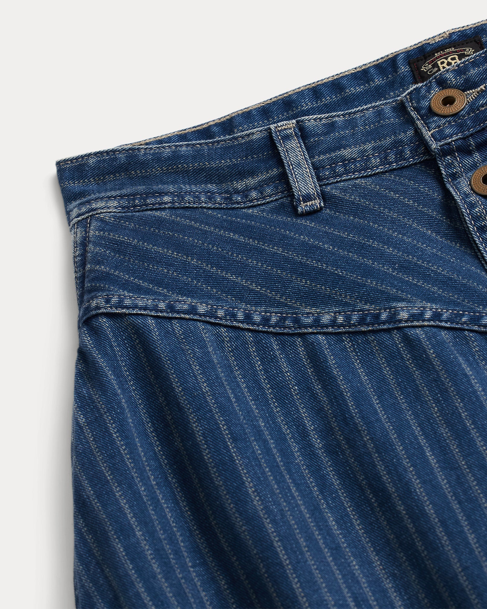 RRL Indigo Striped Denim Skirt