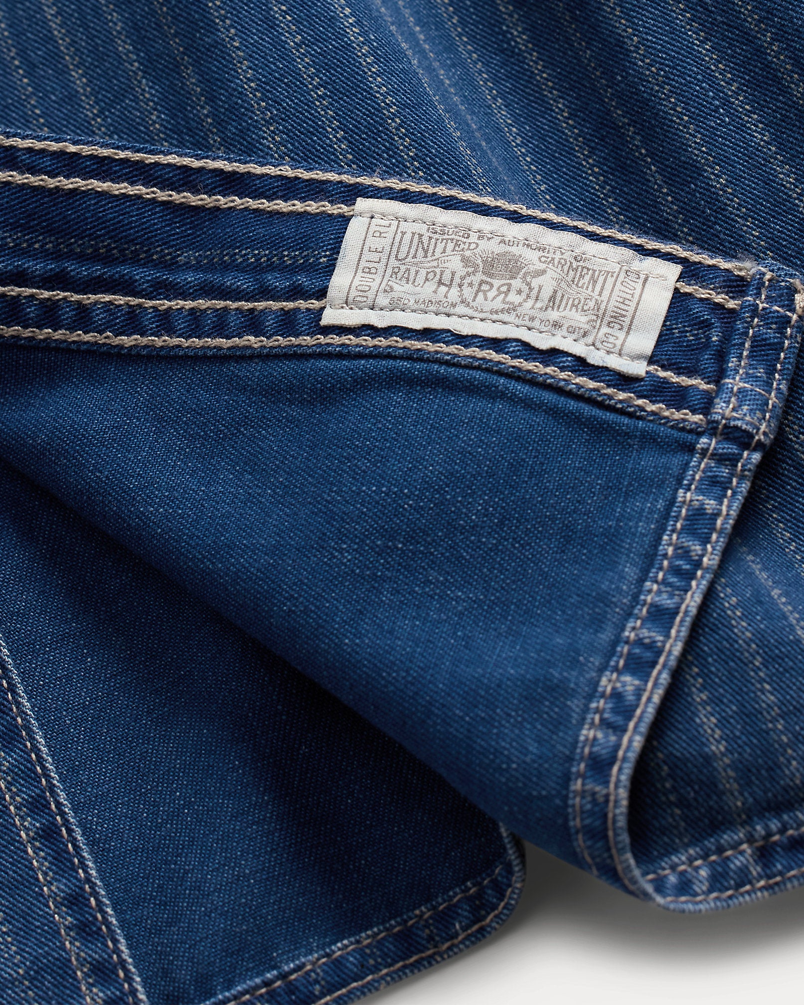 RRL Indigo Striped Denim Skirt