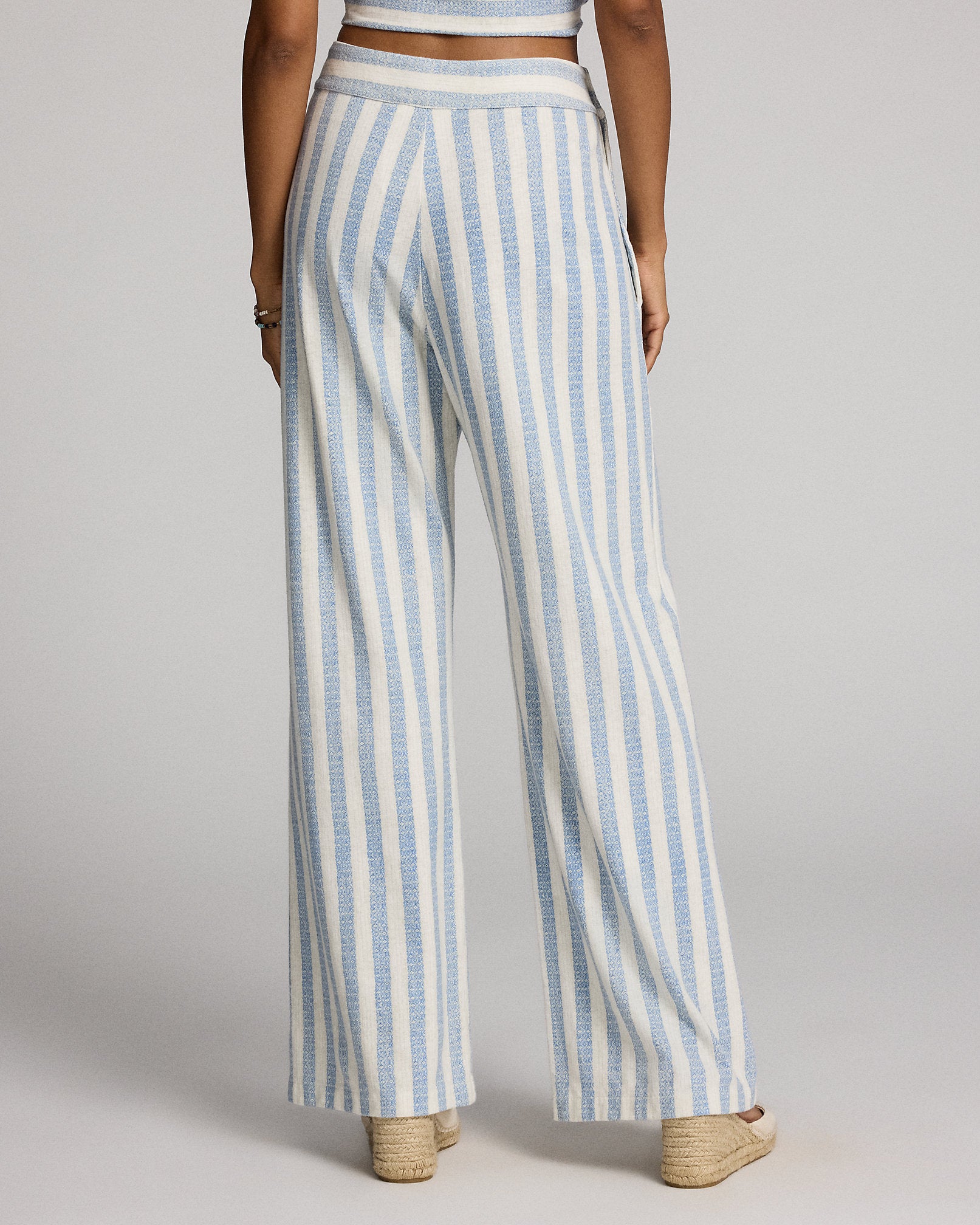 RRL Striped Linen-Cotton Jersey Pant