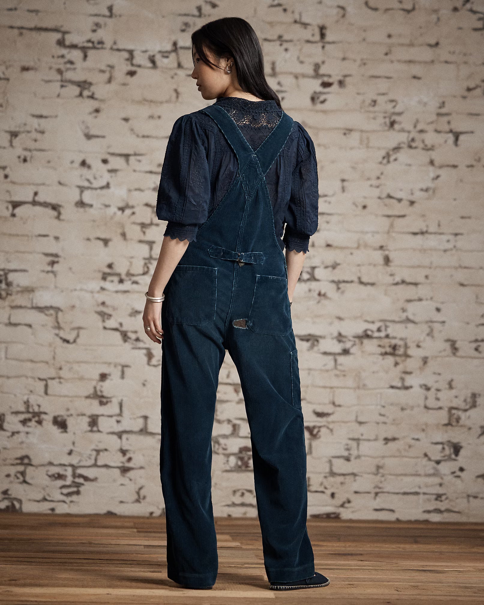 RRL Repaired Indigo Corduroy Overall
