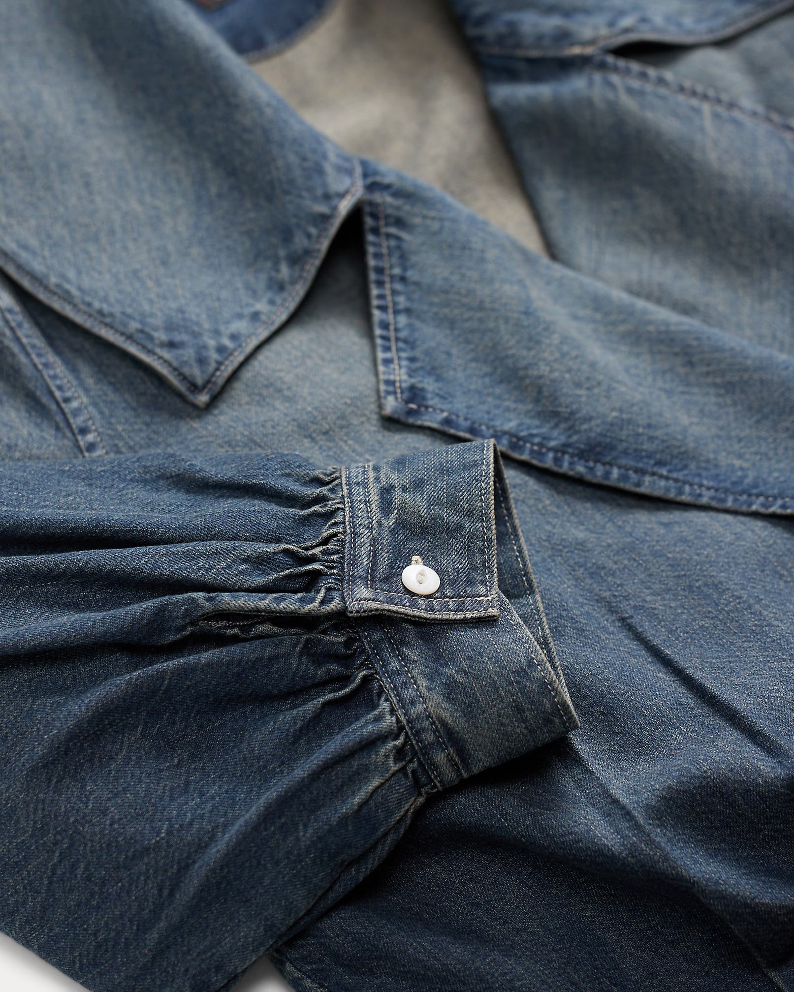 RRL Indigo Denim Wrap Blouse