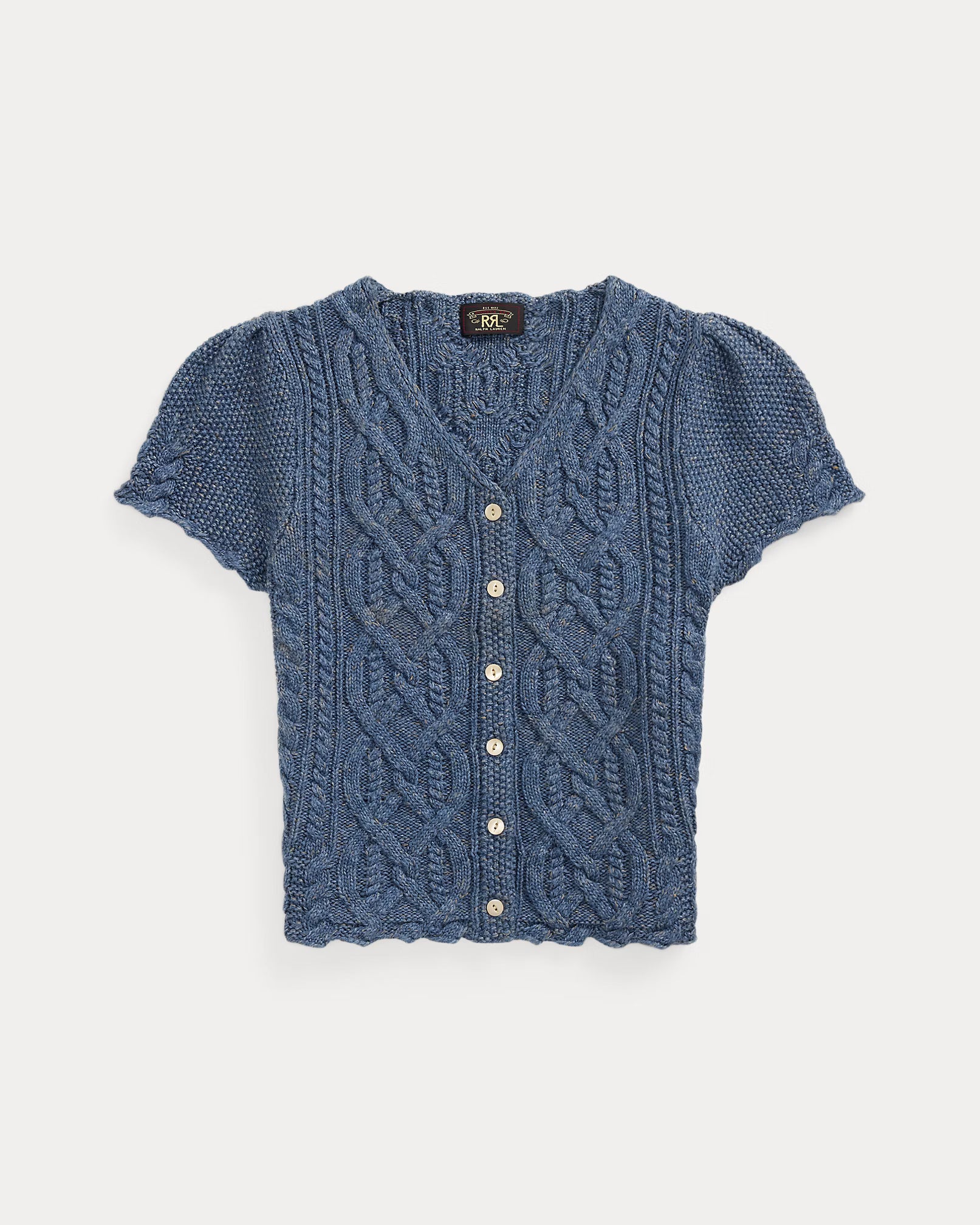 RRL Linen-Blend Cable-Knit Top