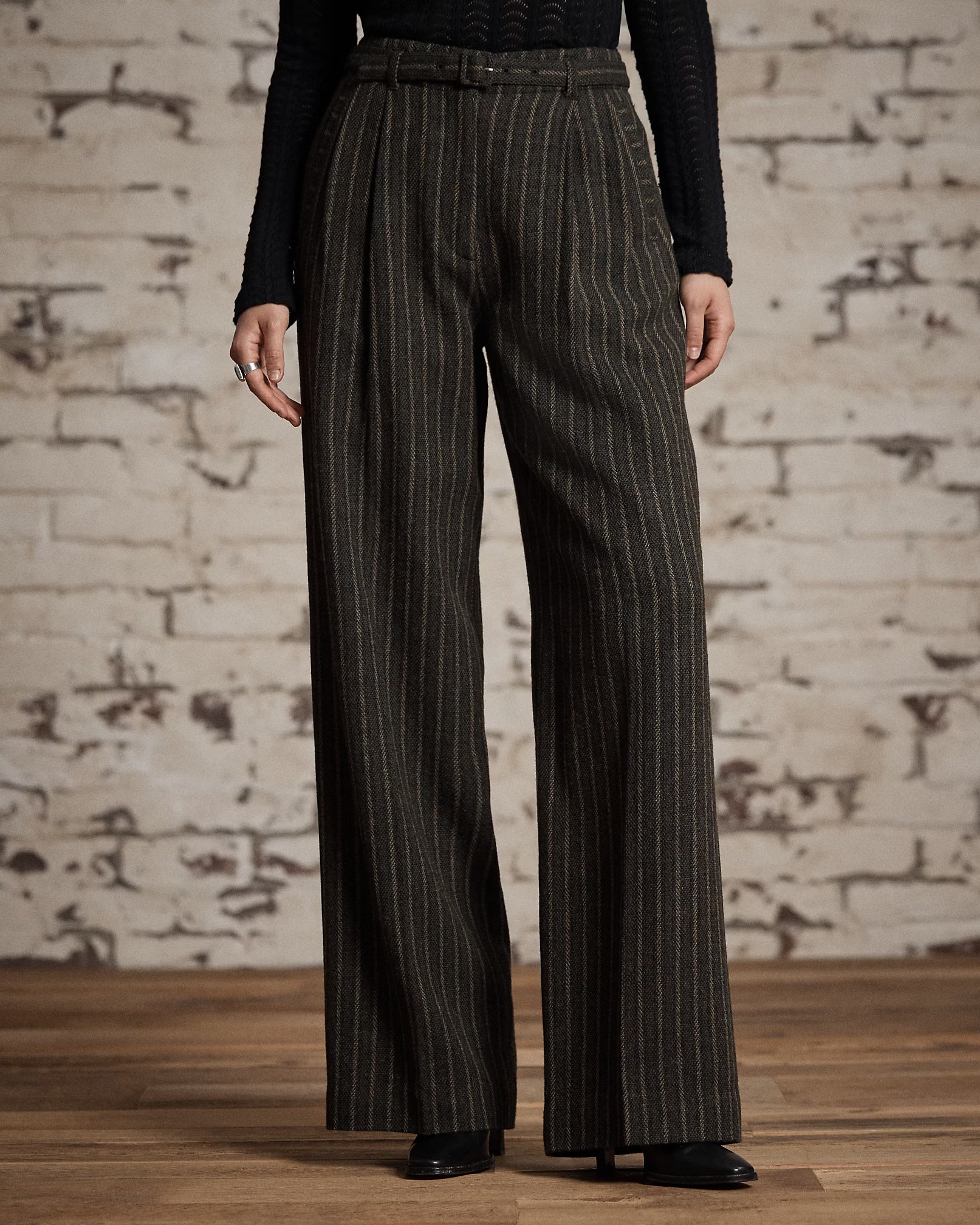 RRL Striped Wool-Cotton Pant