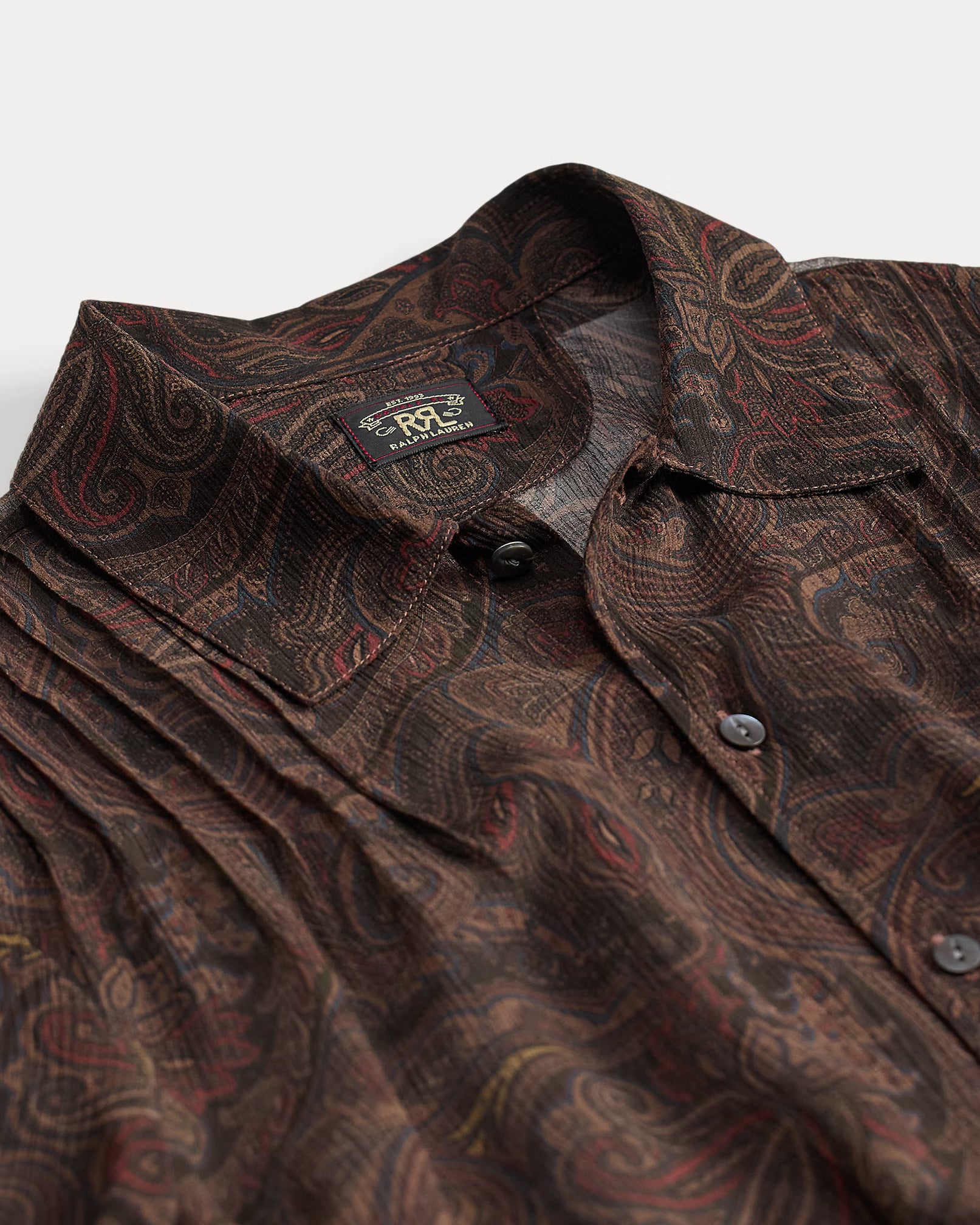 RRL Paisley Silk Tie-Back Blouse