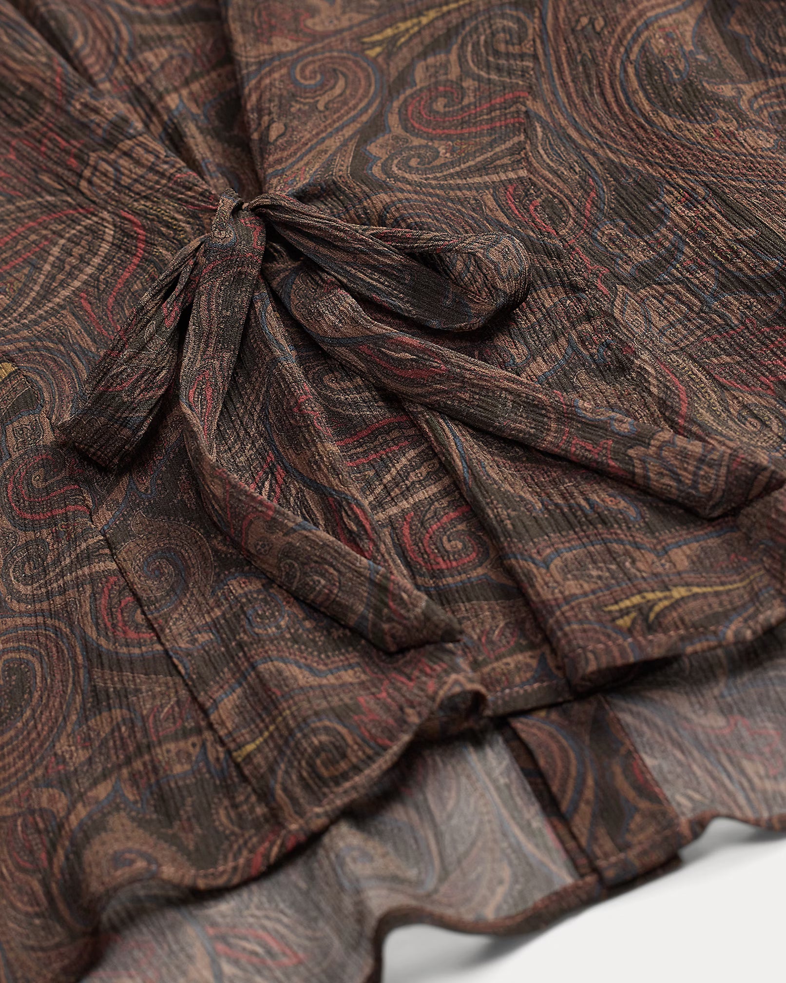 RRL Paisley Silk Tie-Back Blouse