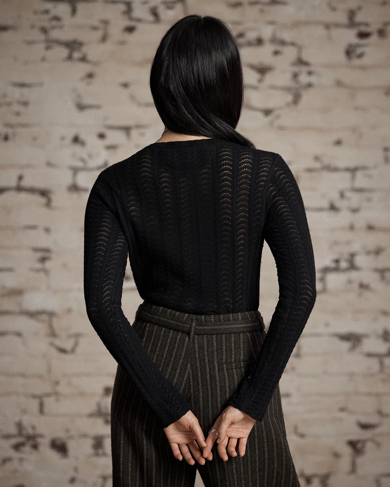 RRL Cotton Pointelle Henley Shirt