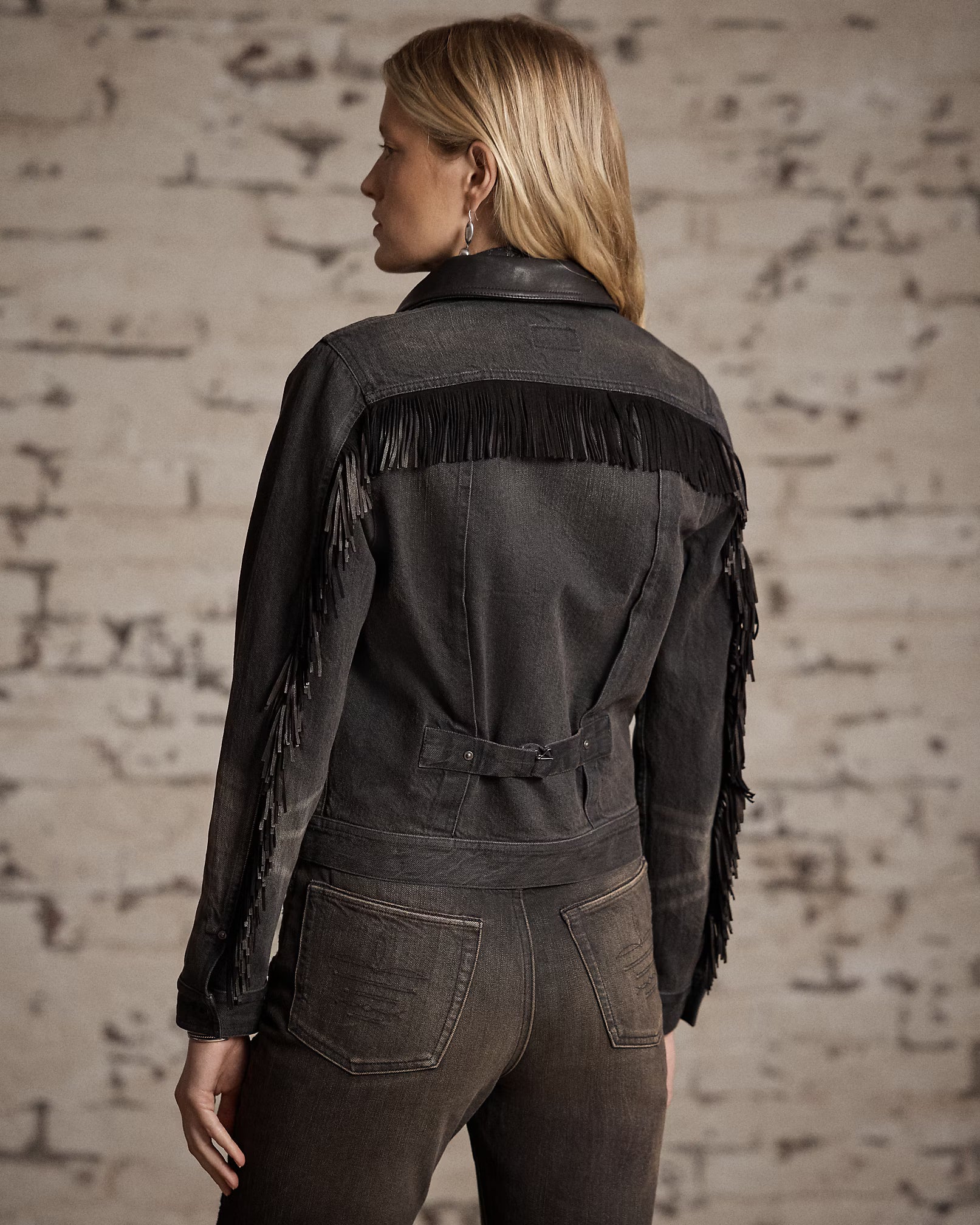 RRL Suede-Trim Denim Jacket