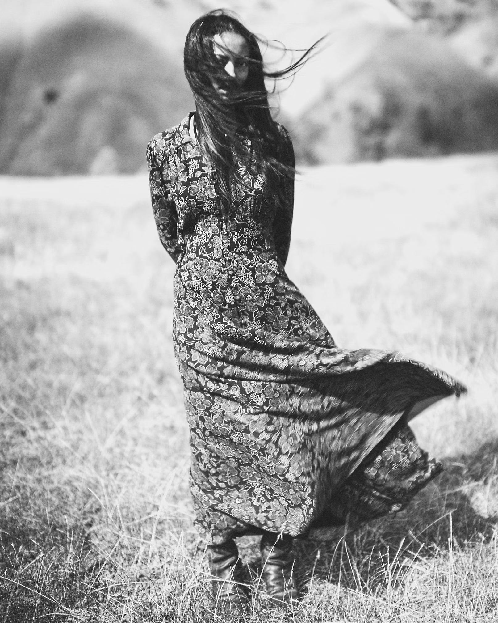RRL Floral-Print Crepe Dress