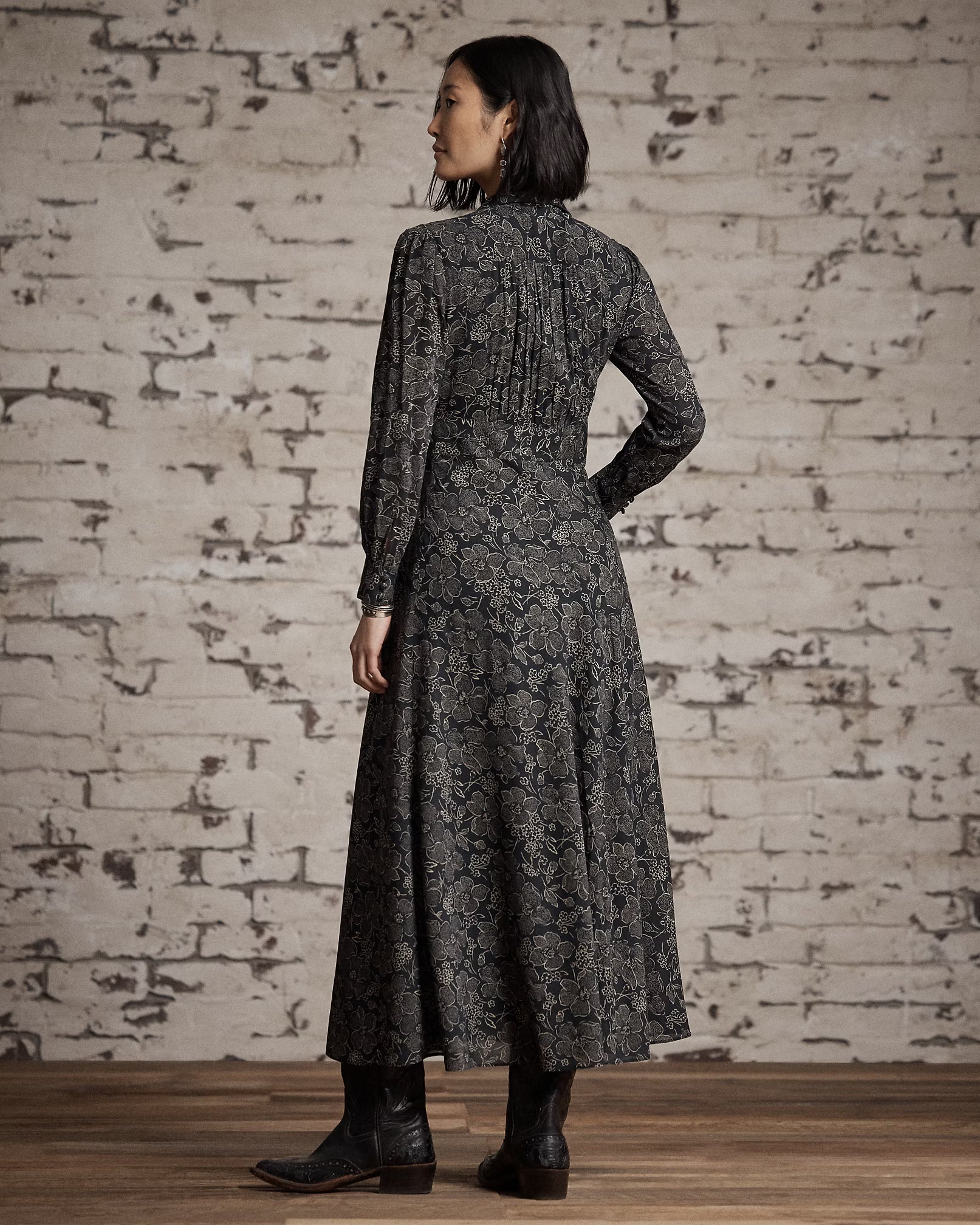 RRL Floral-Print Crepe Dress