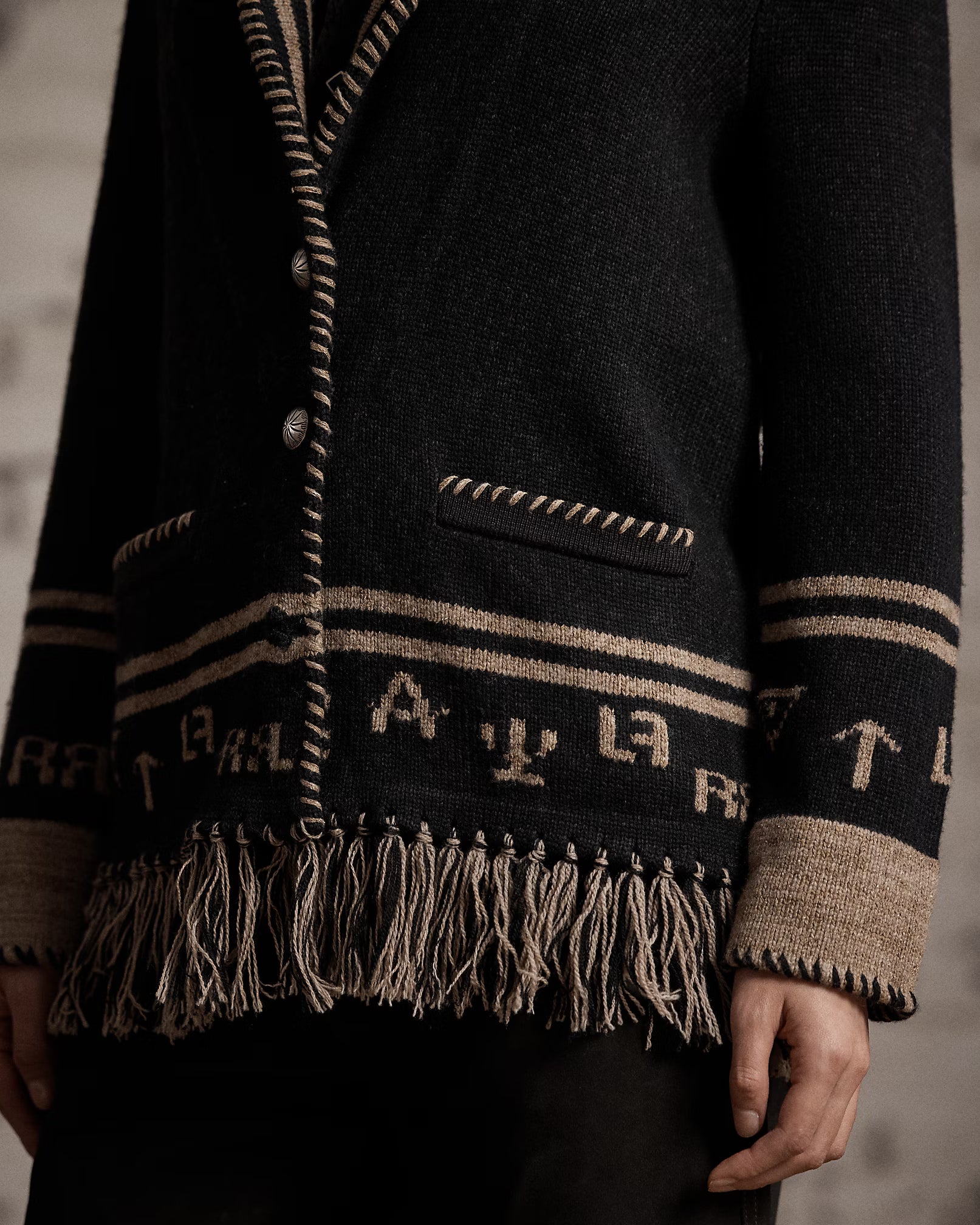 RRL Wool-Silk Western Cardigan Jacket