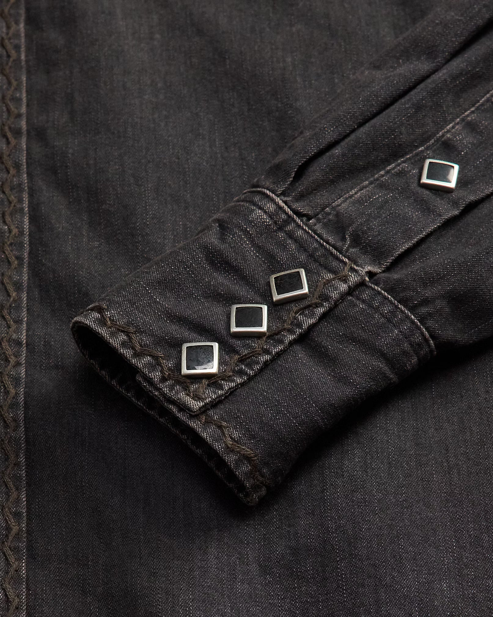 RRL Embroidered Denim Western Shirt