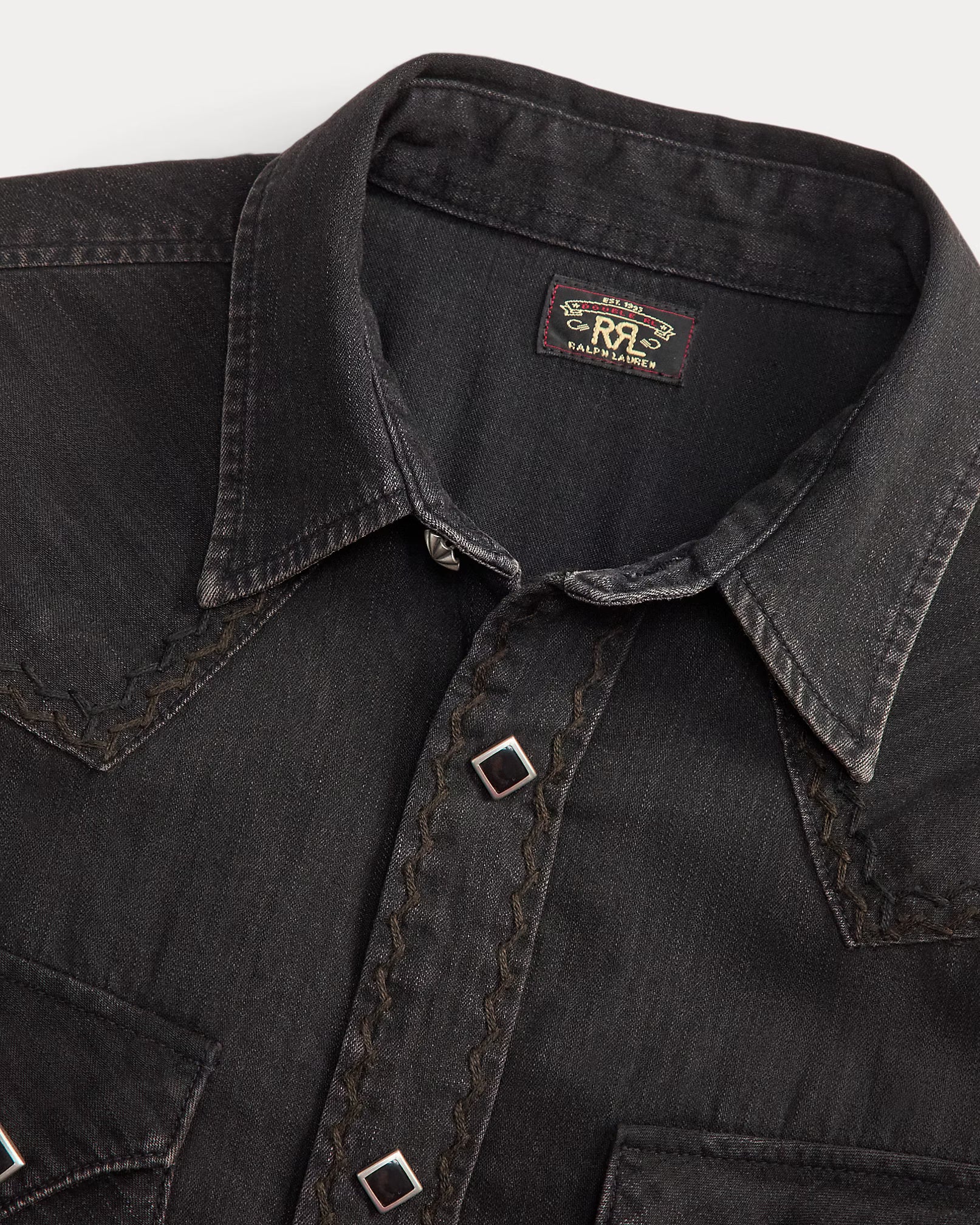 RRL Embroidered Denim Western Shirt