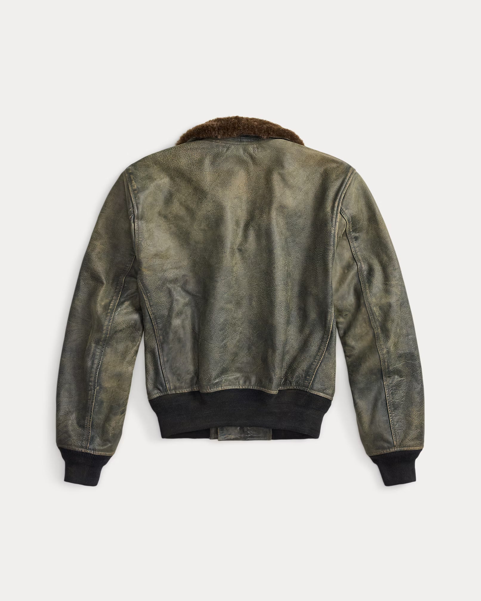 RRL Shearling-Collar Leather Flight Jacket