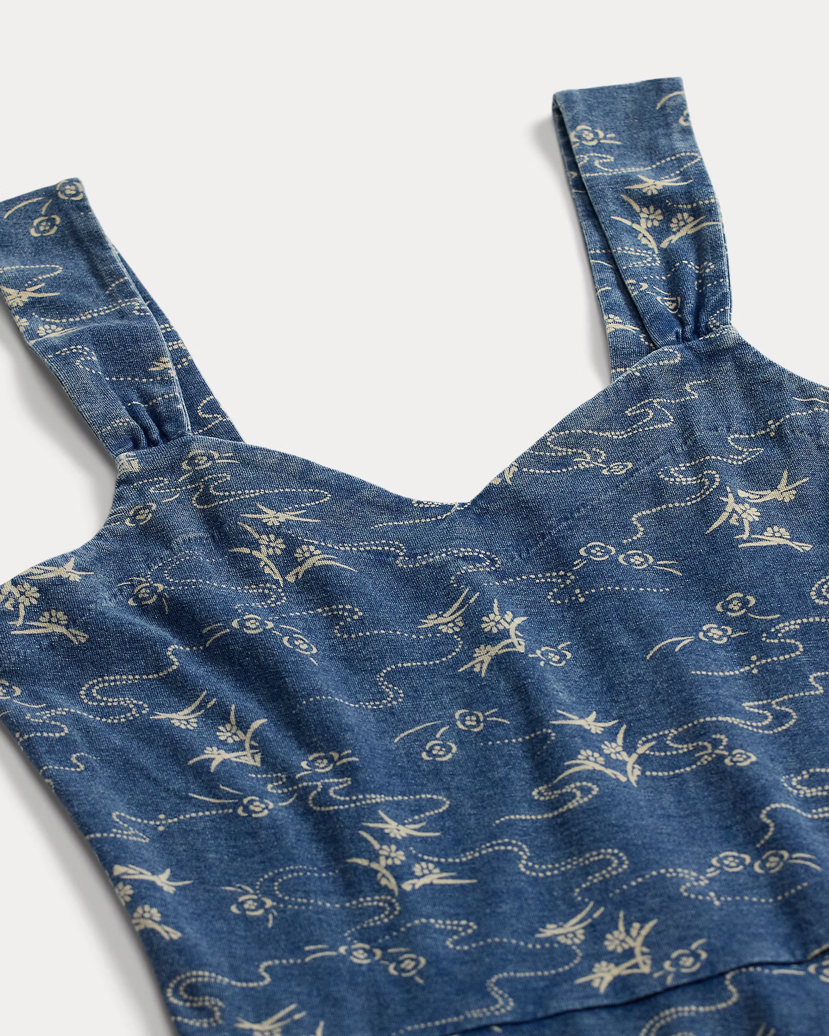 RRL Indigo Print Cotton Jersey Dress