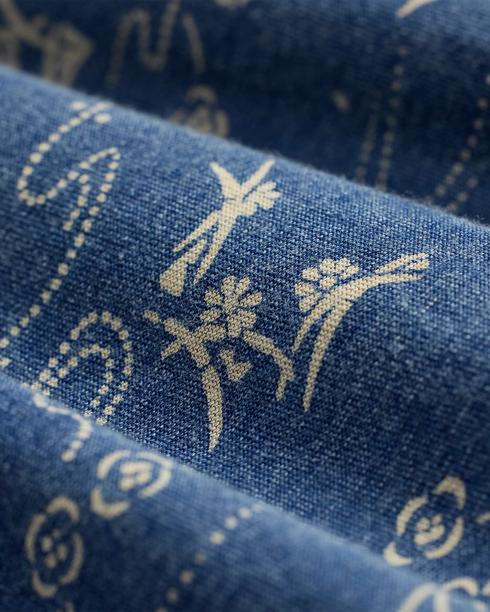 RRL Indigo Print Cotton Jersey Dress