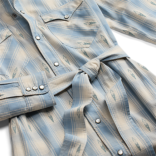 RRL Plaid Belted Midi Dress