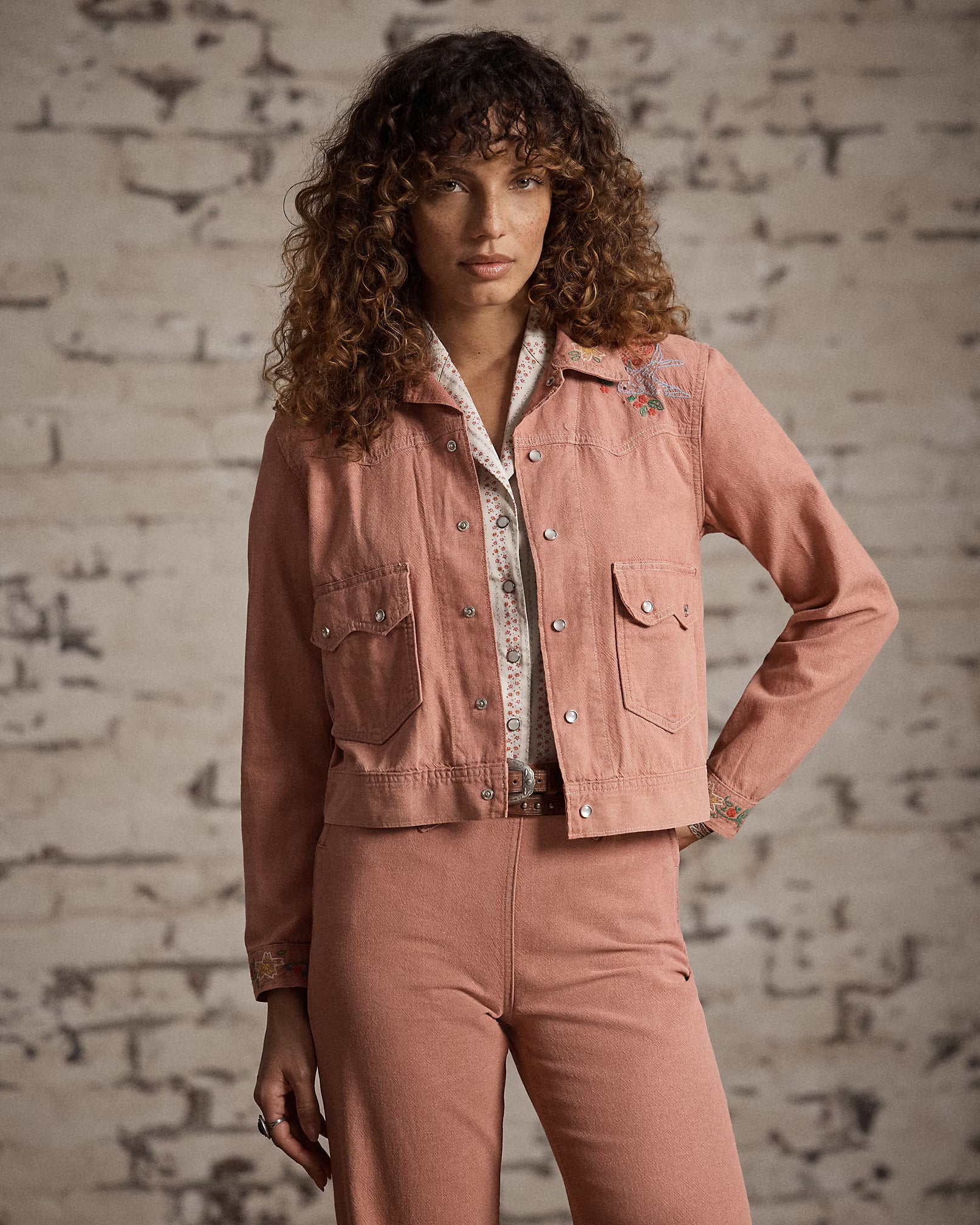 RRL Embroidered Cotton-Linen Shirt Jacket