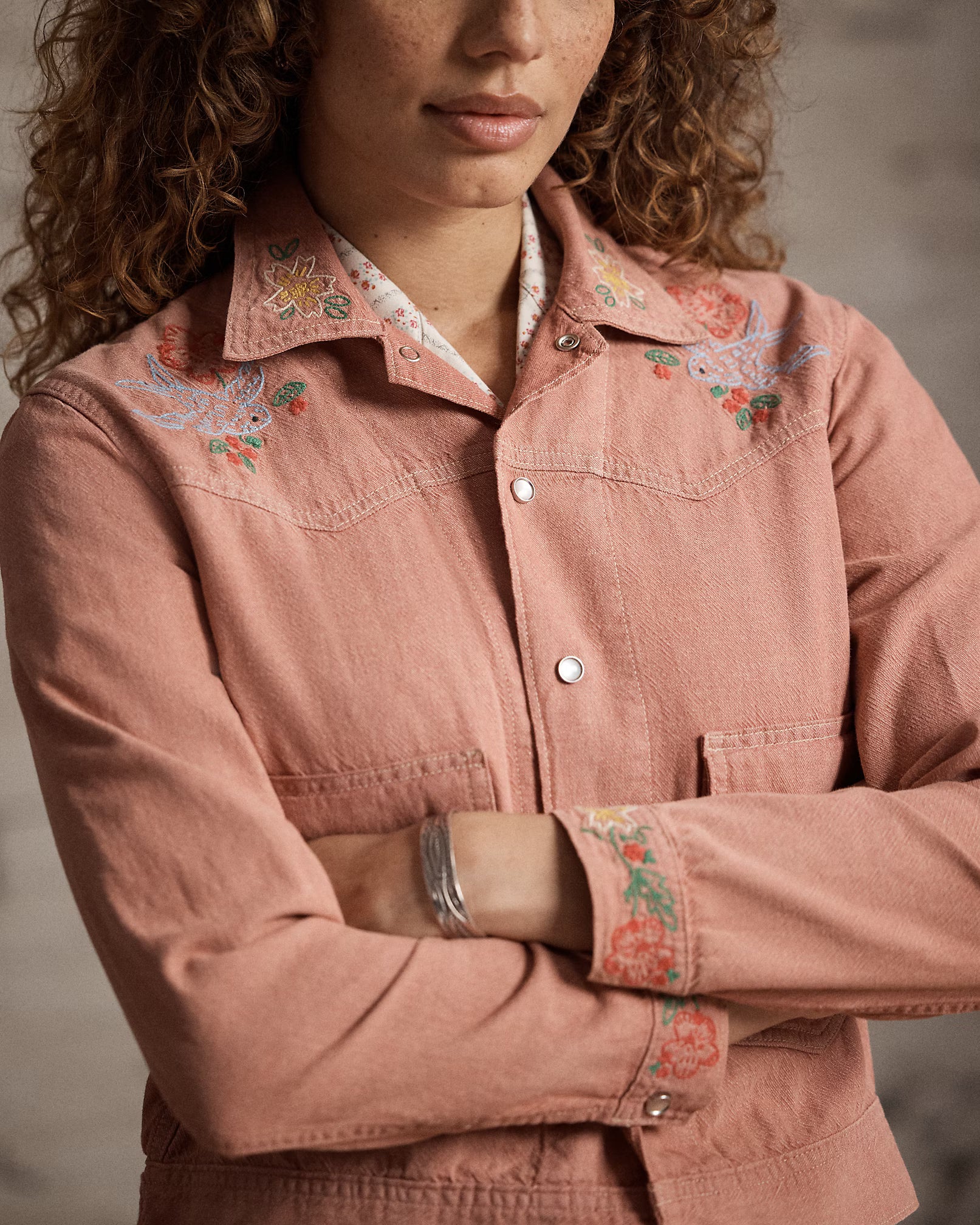 RRL Embroidered Cotton-Linen Shirt Jacket