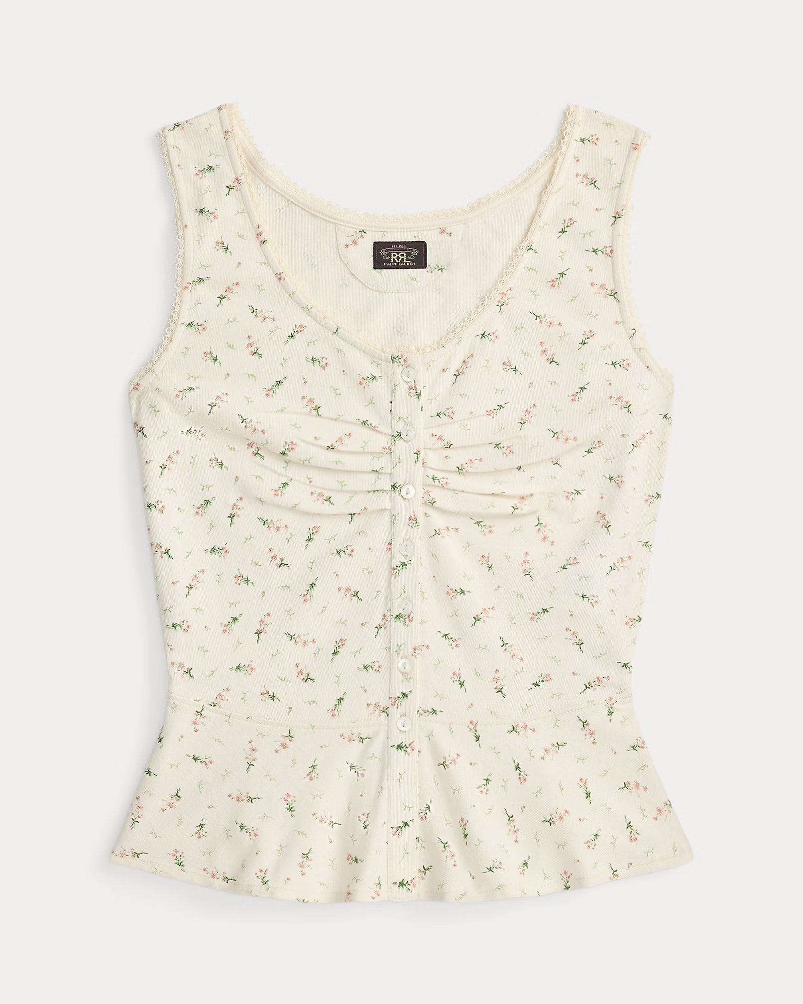RRL Floral Cotton-Linen Jersey Top