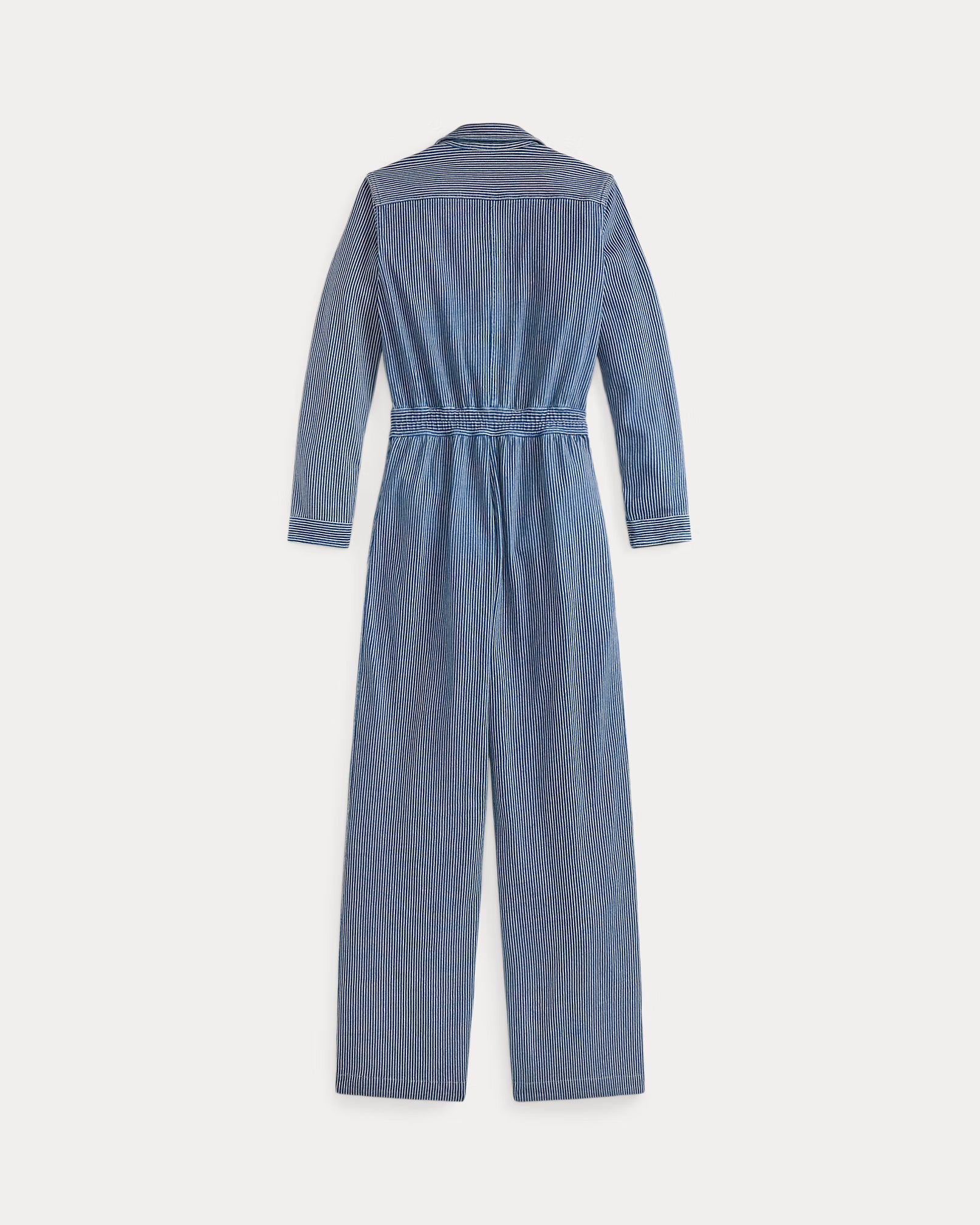 RRL Indigo Striped Cotton-Linen Jumpsuit