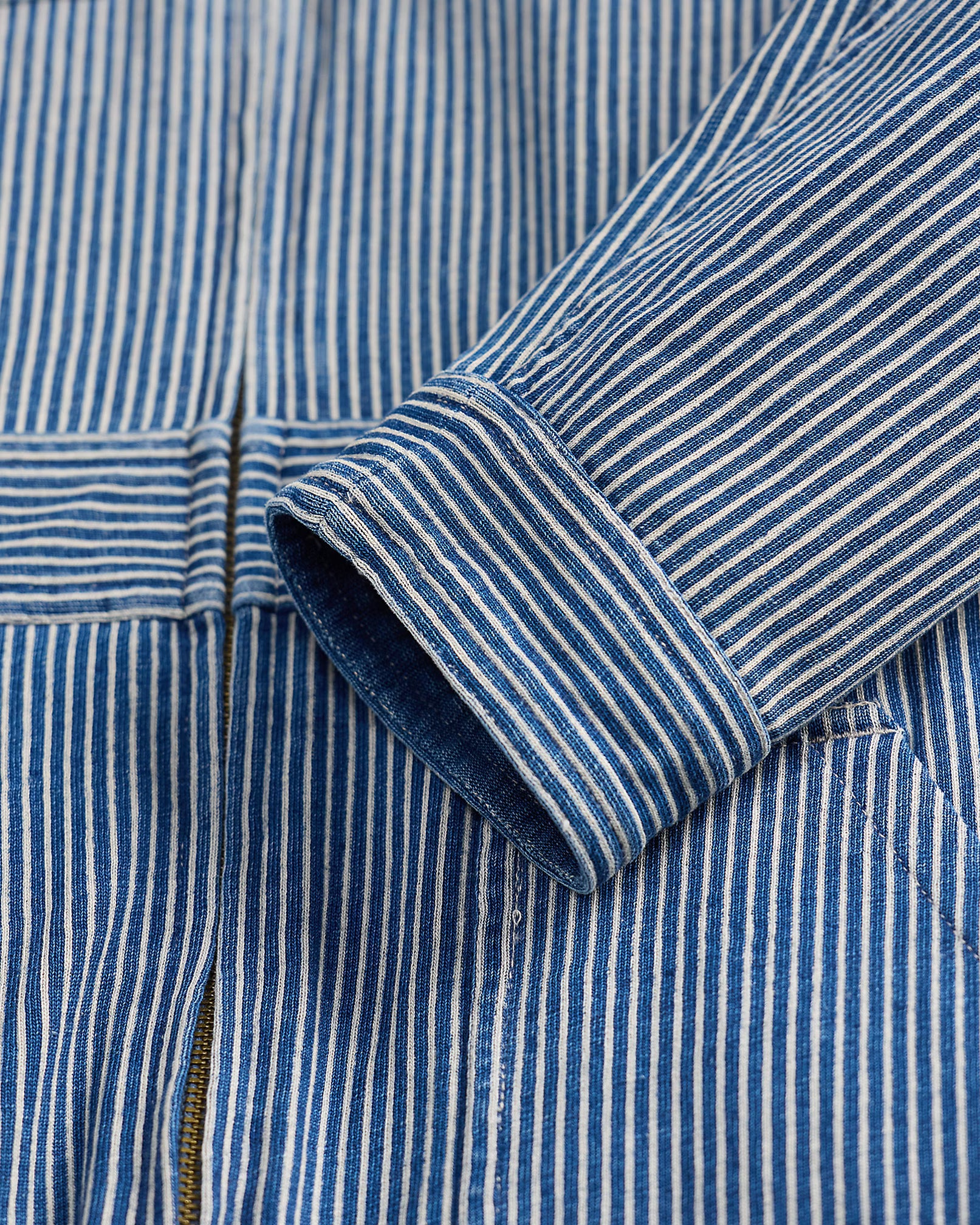 RRL Indigo Striped Cotton-Linen Jumpsuit