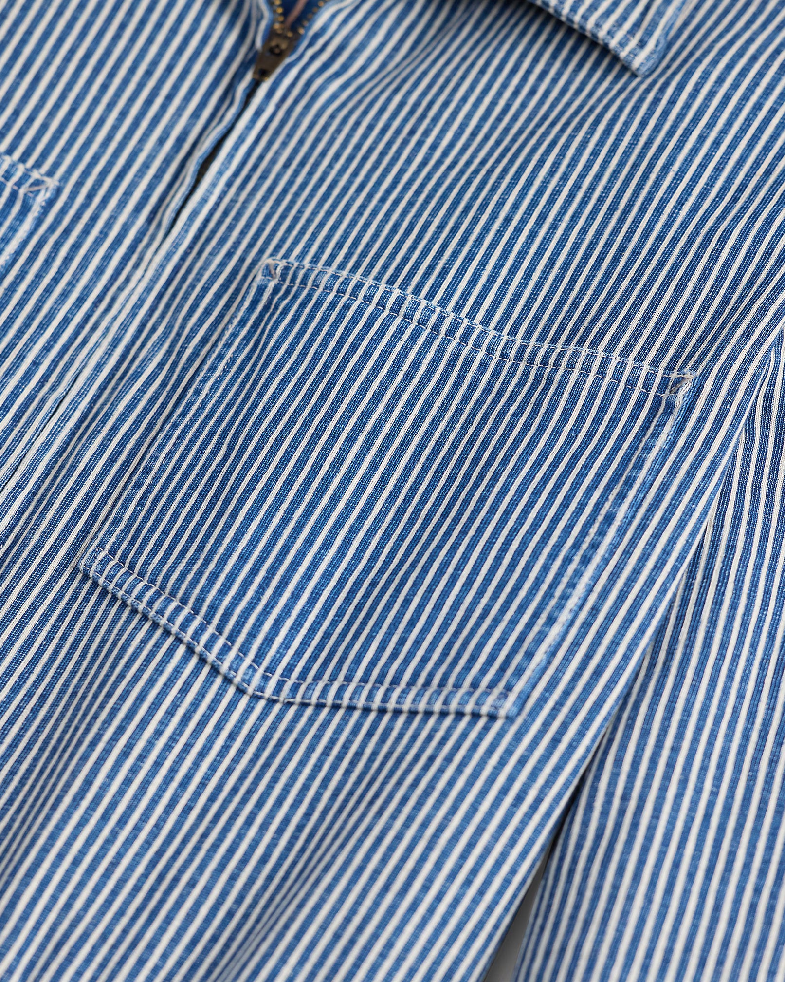 RRL Indigo Striped Cotton-Linen Jumpsuit