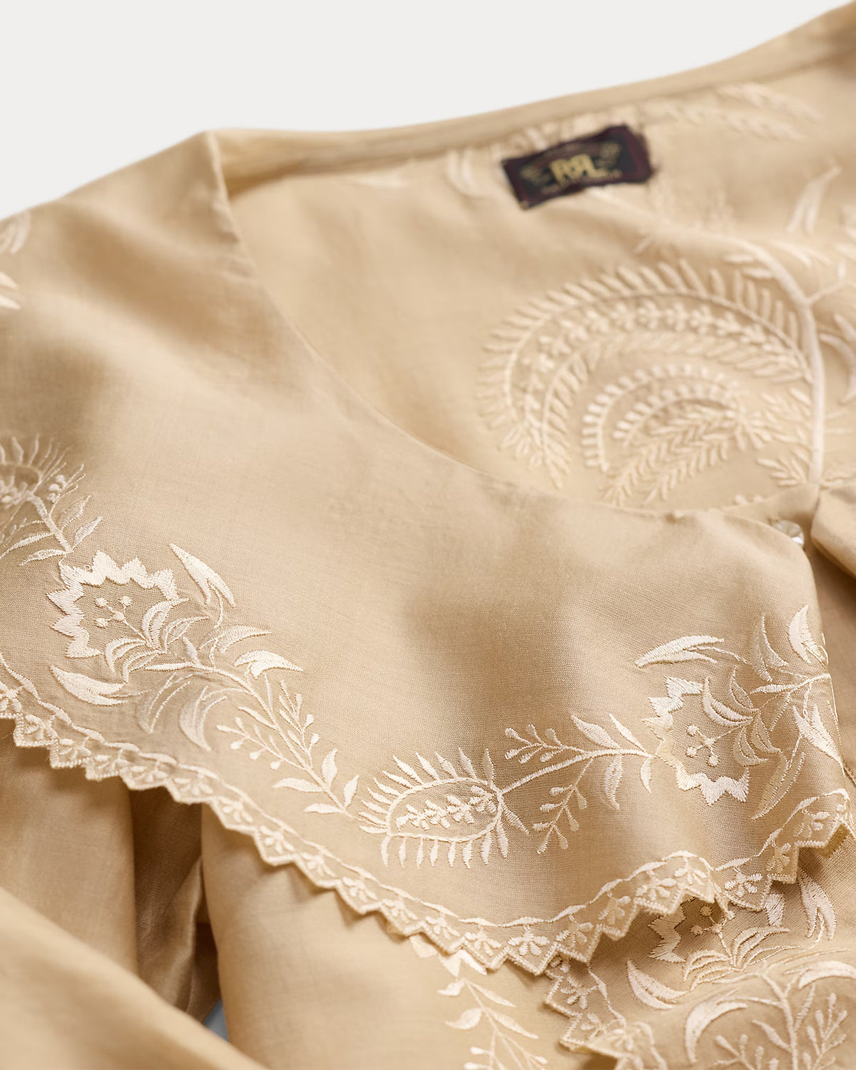 RRL Embroidered Cotton-Silk Blouse