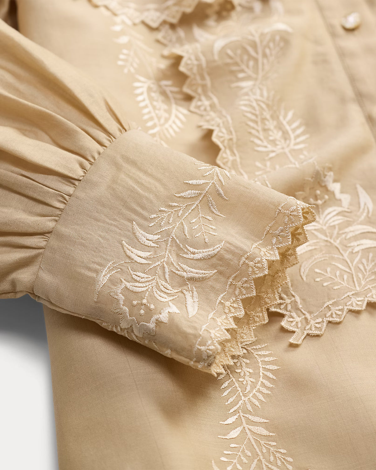 RRL Embroidered Cotton-Silk Blouse
