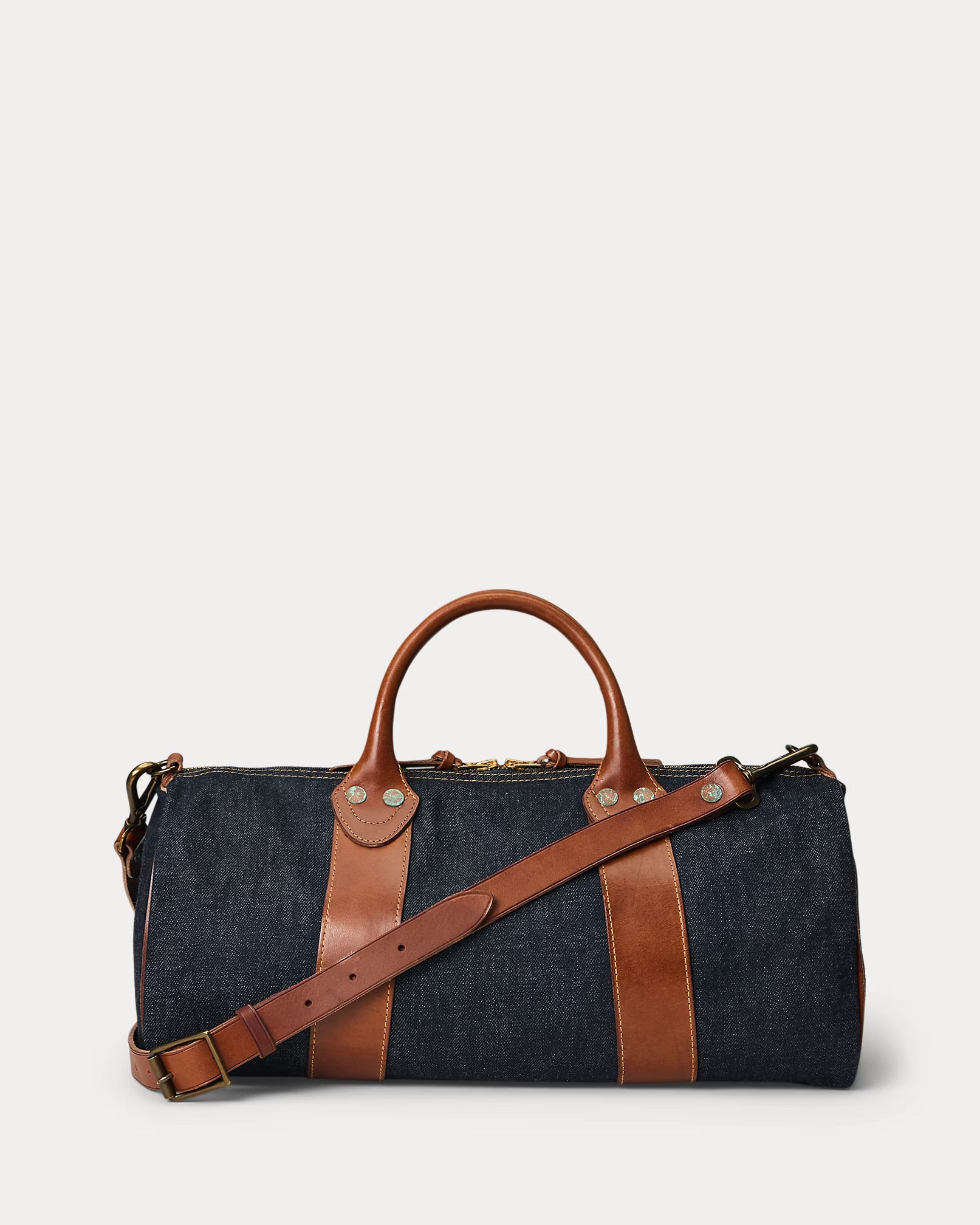 RRL Leather-Trim Indigo Denim Duffel