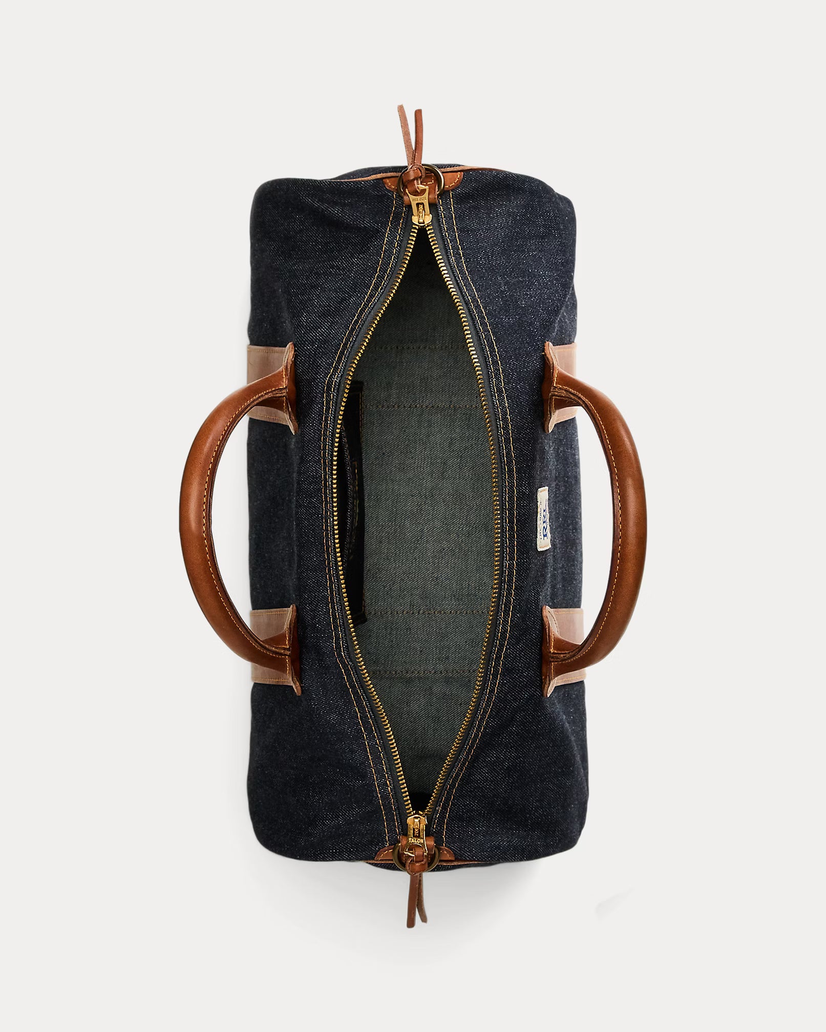 RRL Leather-Trim Indigo Denim Duffel