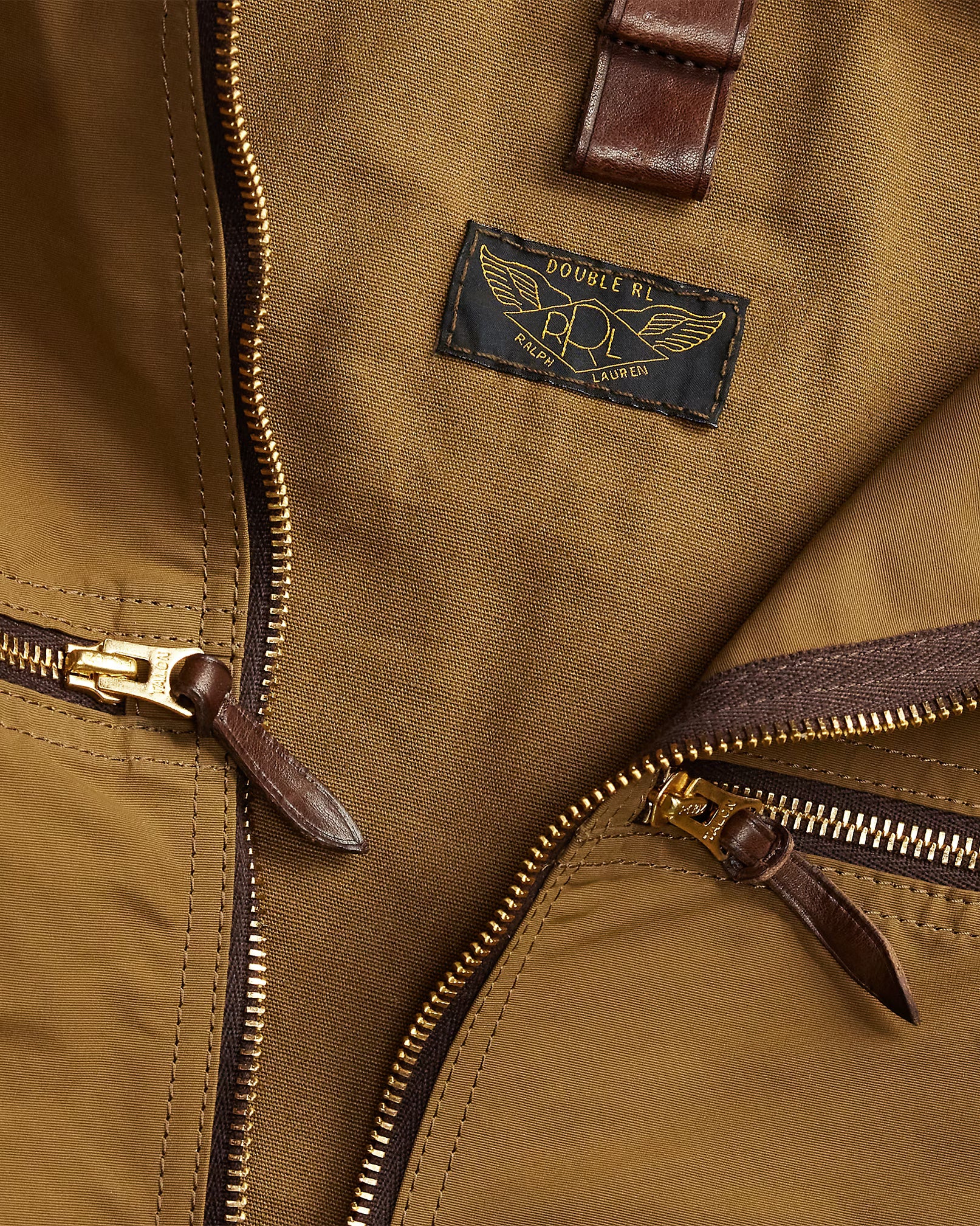 RRL Leather-Trim Oilcloth Garment Bag