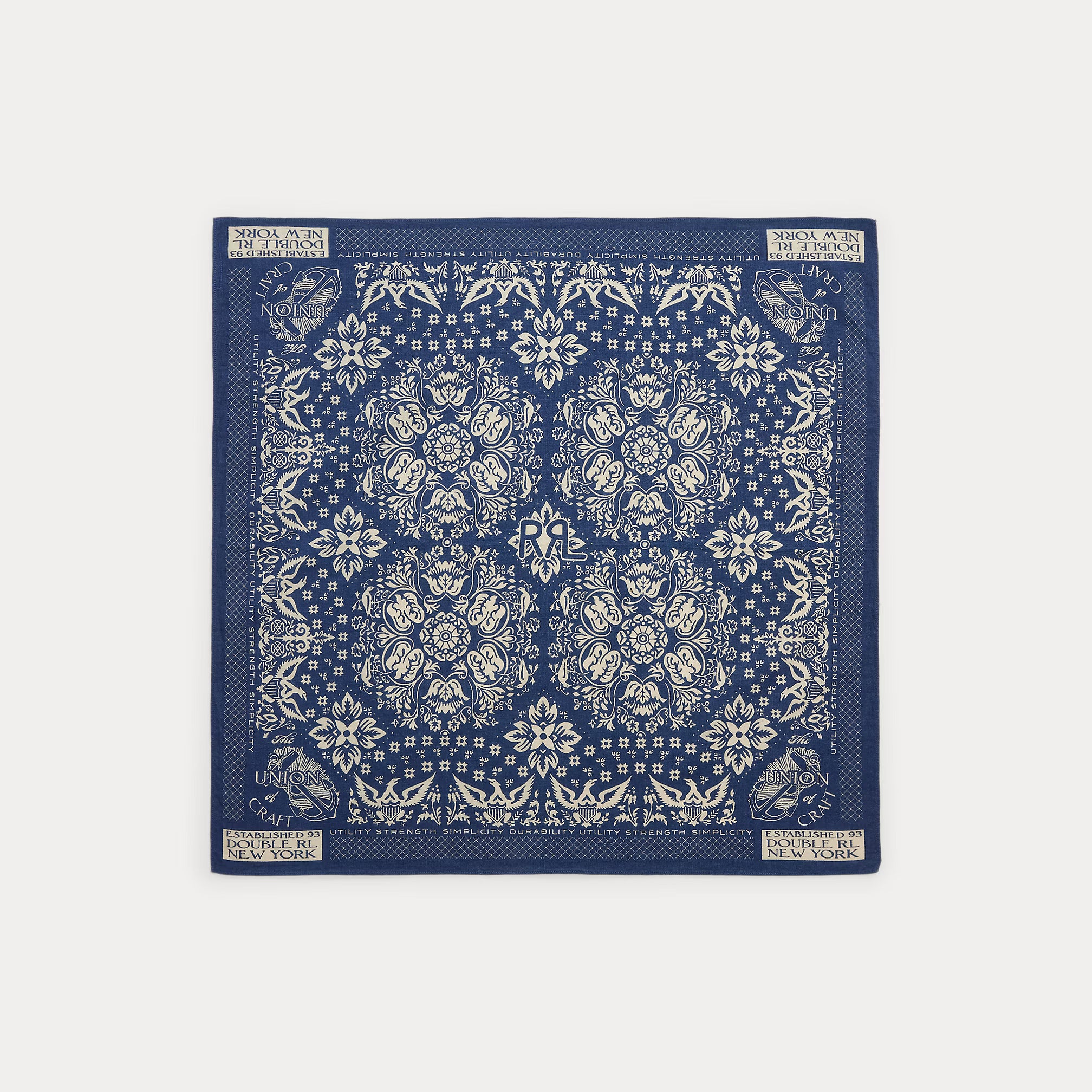 Indigo Indigo Floral-Print Cotton Bandanna