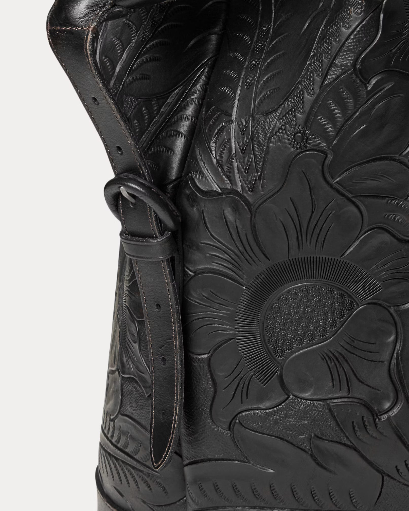 RRL Hand-Tooled Leather Weekender Bag