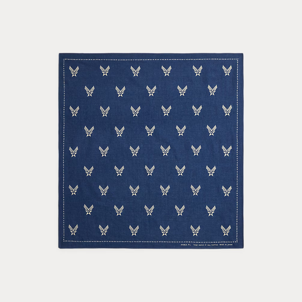 Winged-Logo Indigo Bandanna