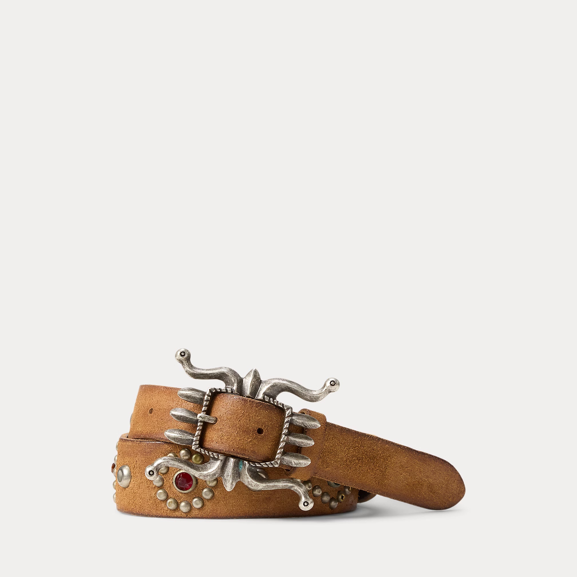 RRL Studded Roughout Suede Belt