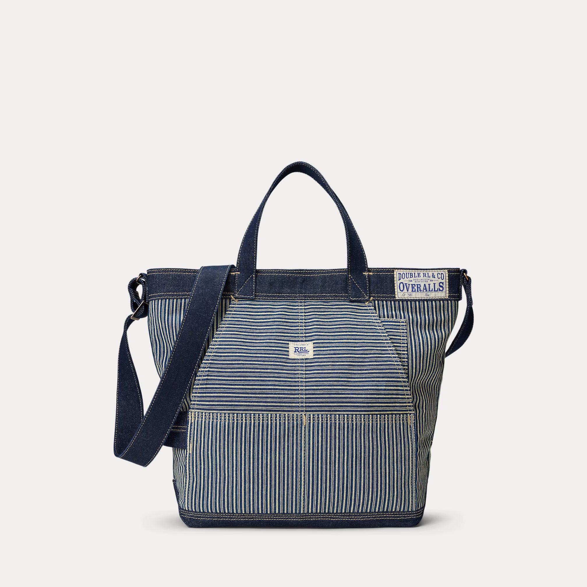 RRL Indigo Striped Twill Tote