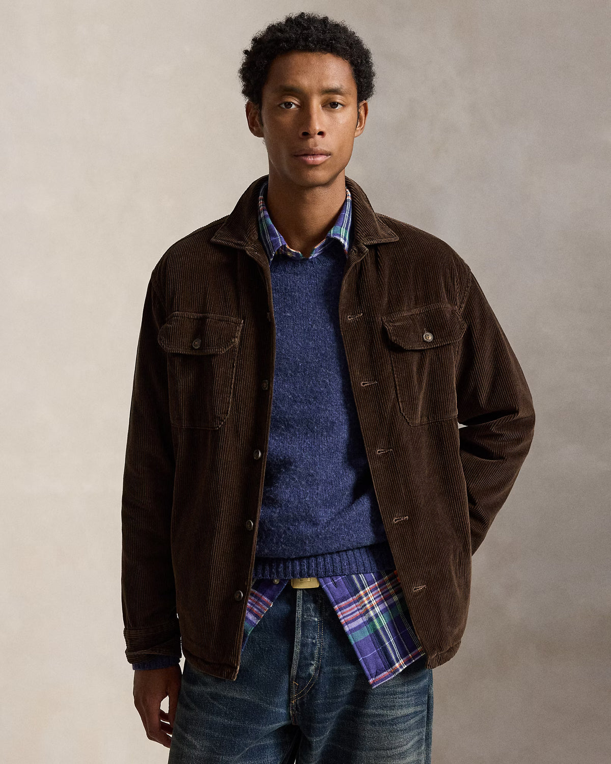 Fleece-Lined Corduroy Overshirt