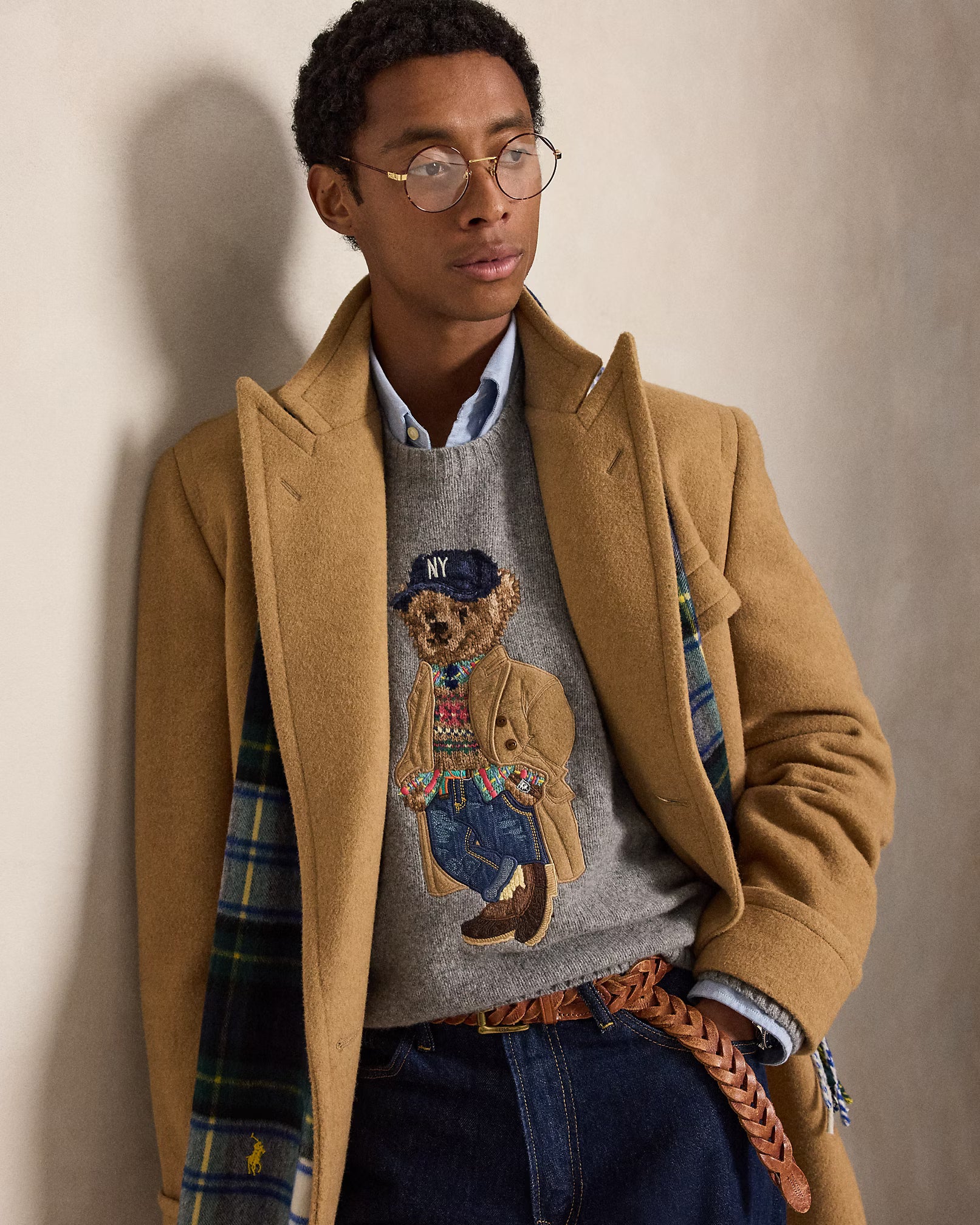 Relaxed Fit Polo Bear Sweater