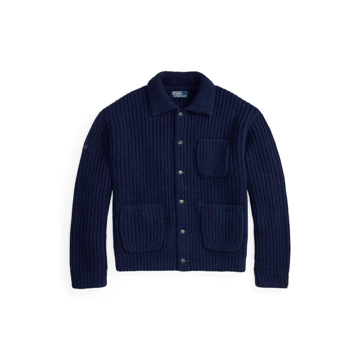 Long-Sleeve Wool Blend Chore Jacket Sweater