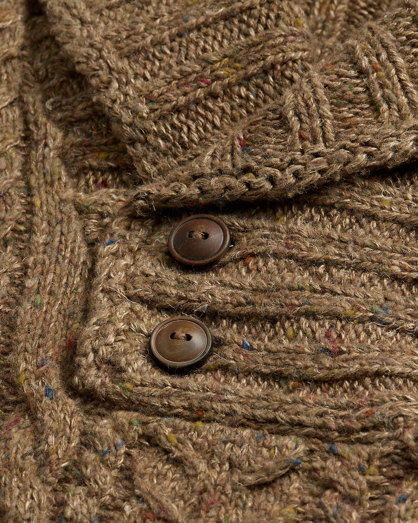 RRL Aran-Knit Shawl-Collar Sweater