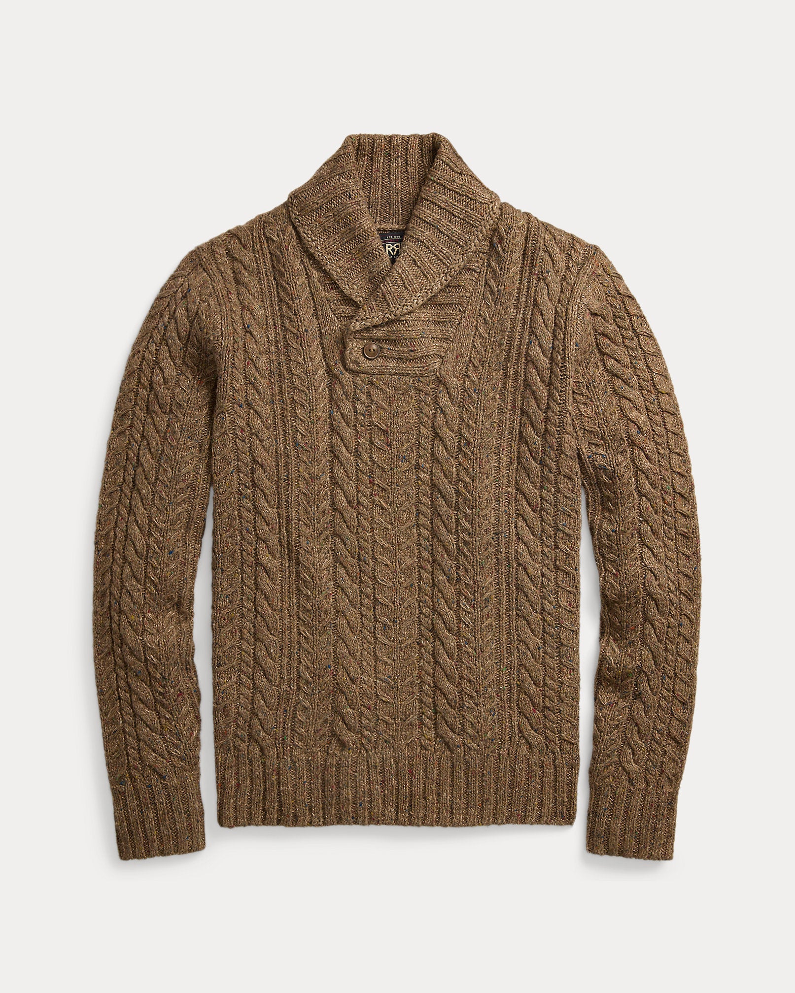RRL Aran-Knit Shawl-Collar Sweater