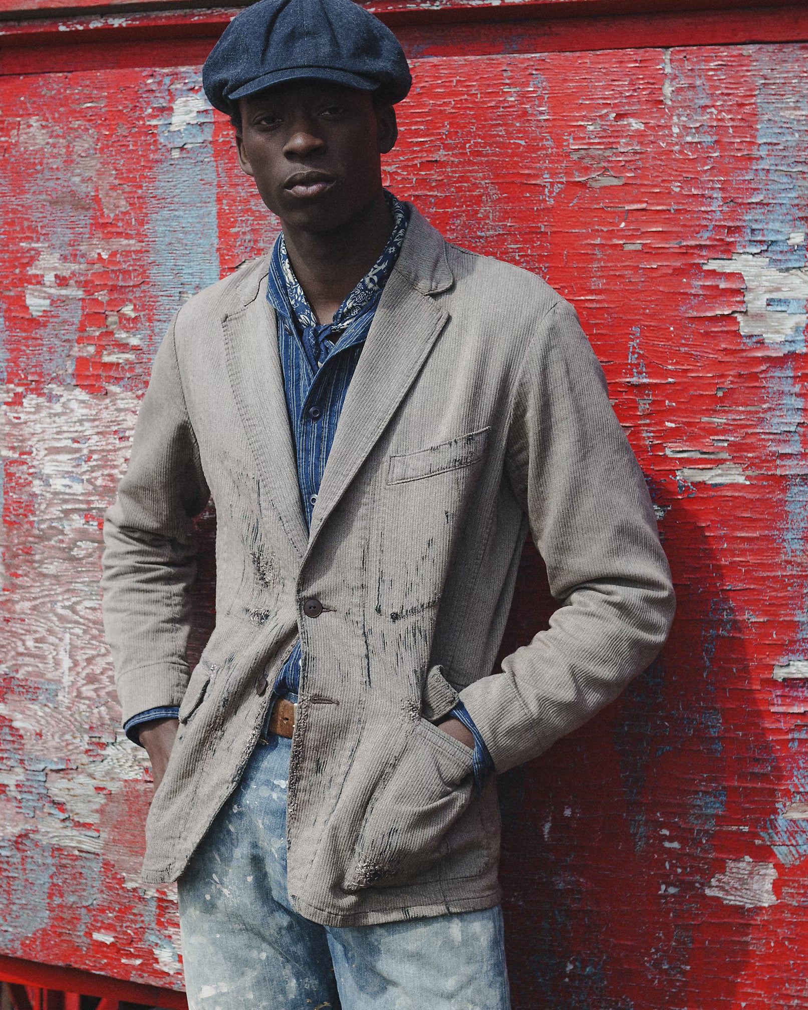 RRL Unconstructed Repaired Jaspé Sport Coat