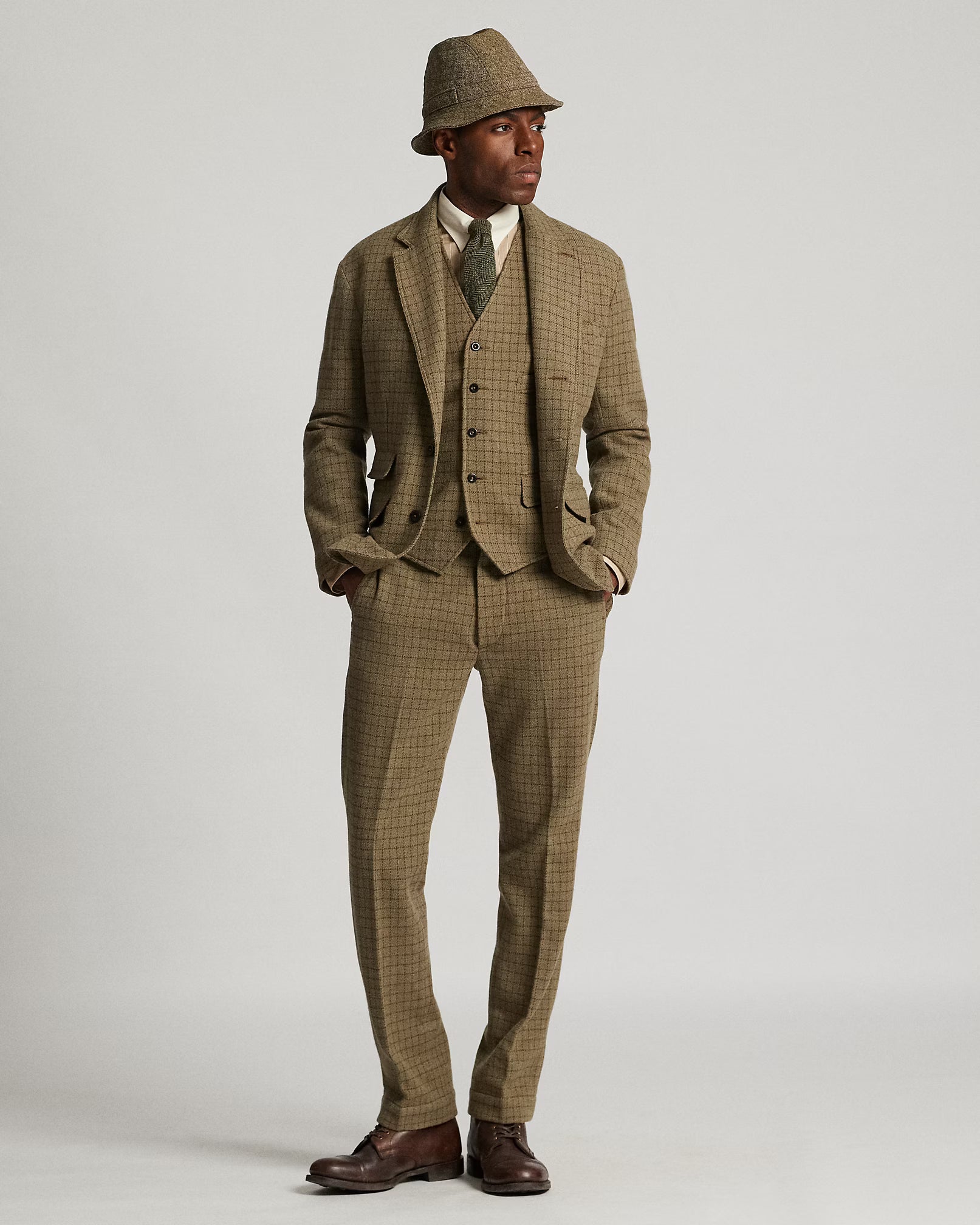 RRL Checked Wool Tweed Vest