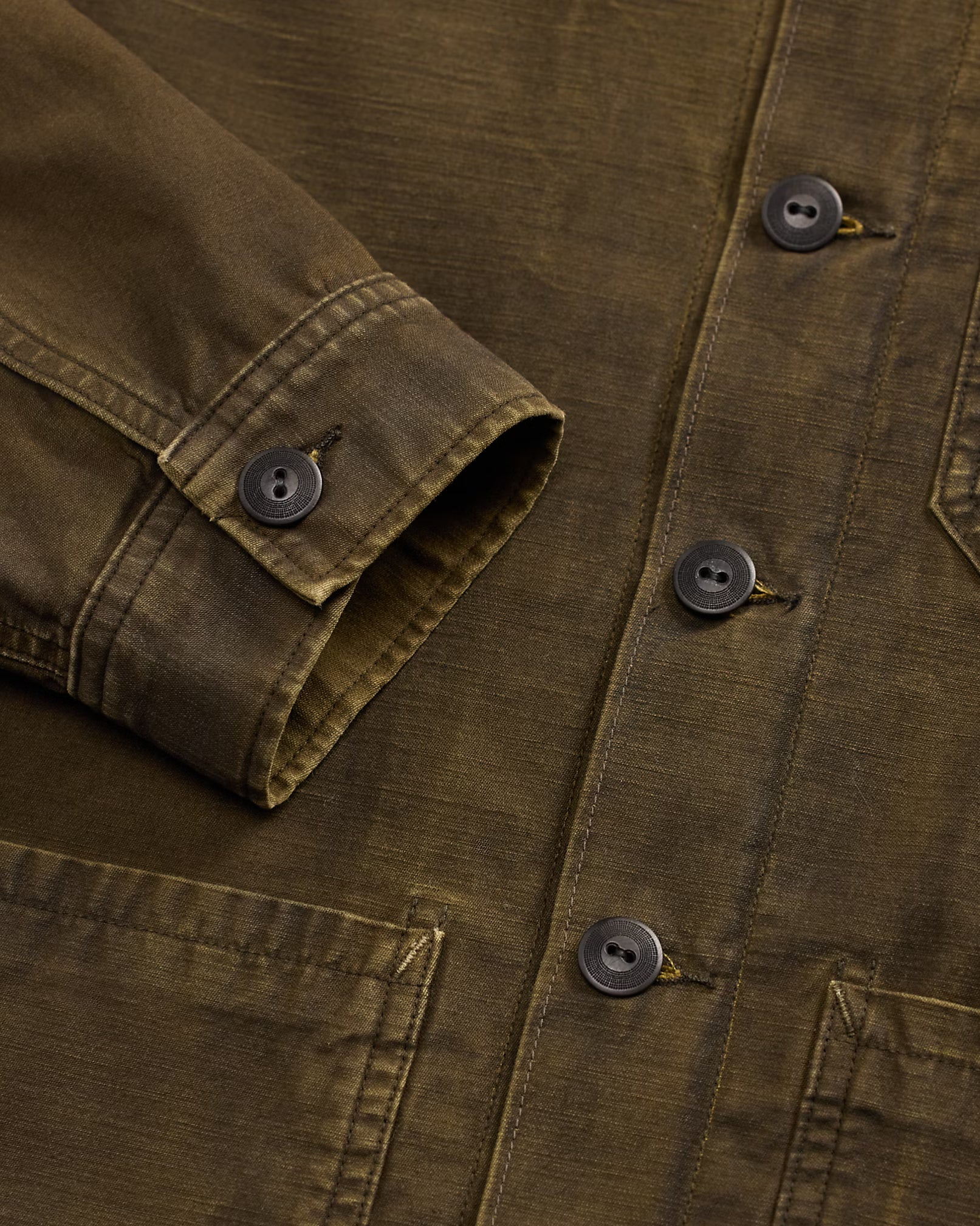 RRL Reverse-Sateen Overshirt - Washed Brown
