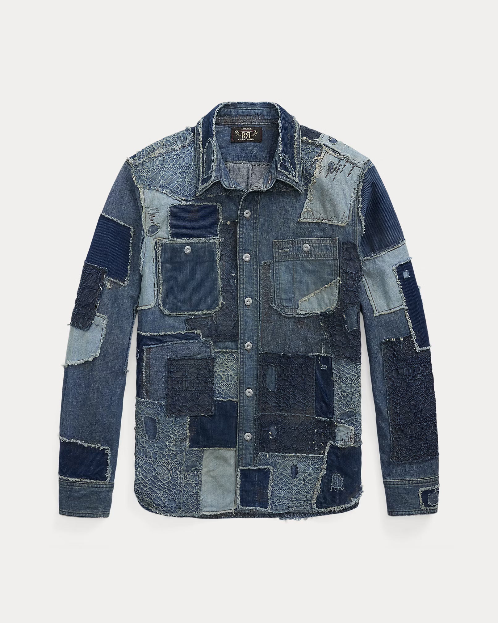 RRL Indigo Denim Patchwork Workshirt