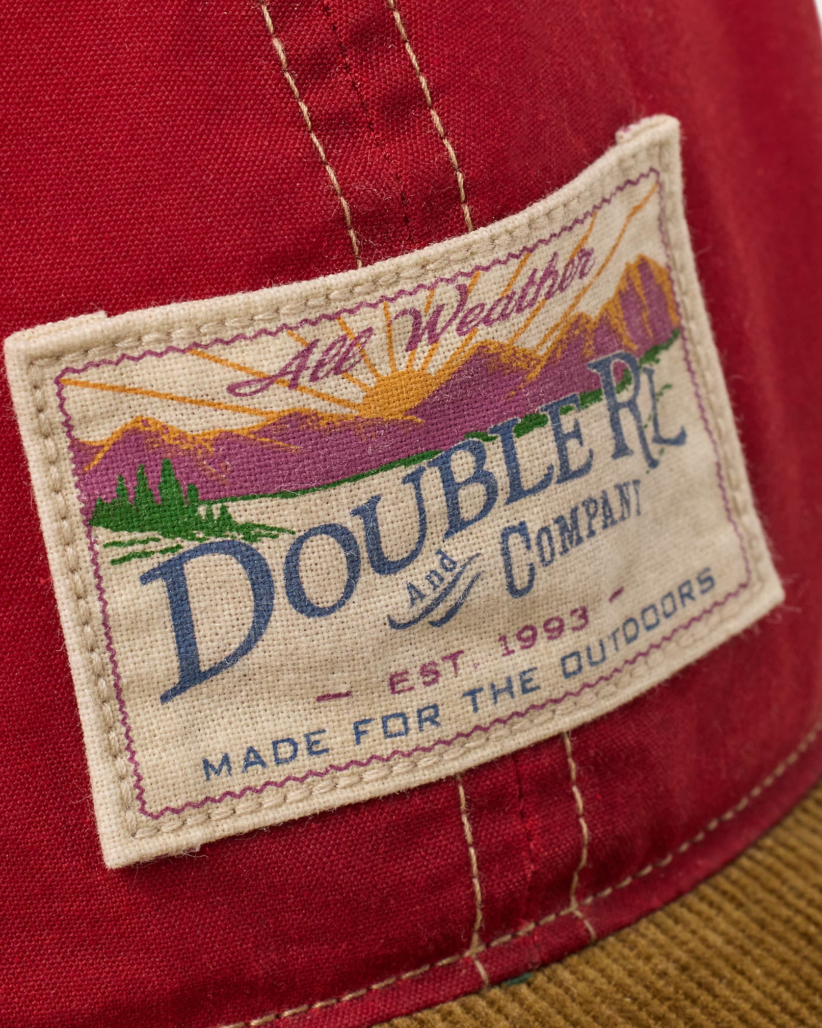 RRL Corduroy-Bill Oilcloth Ball Cap - Vintage Red