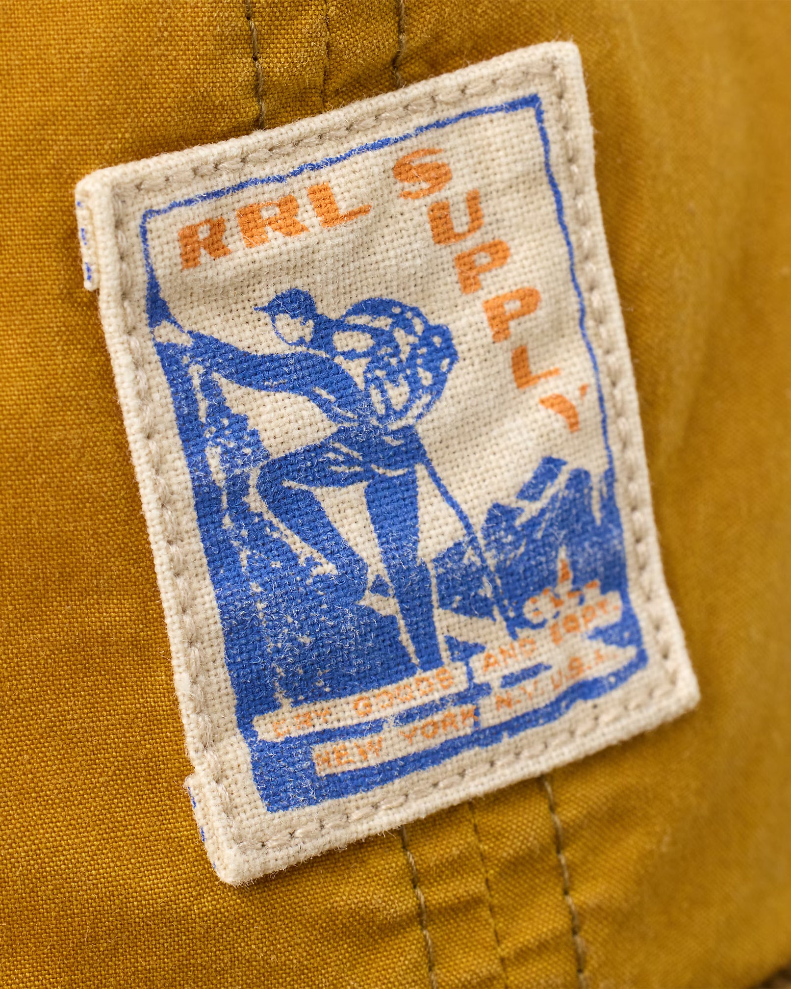 RRL Corduroy-Bill Oilcloth Ball Cap - Mustard